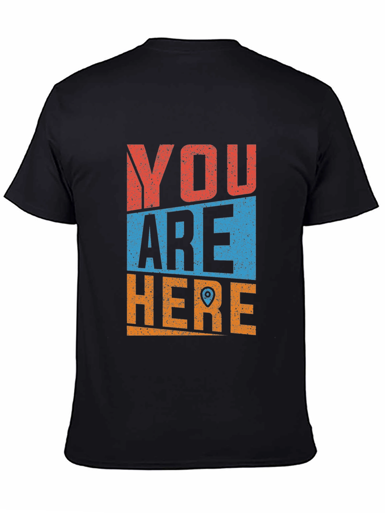 Black You Are Here Novelty Graphic Tee view 4