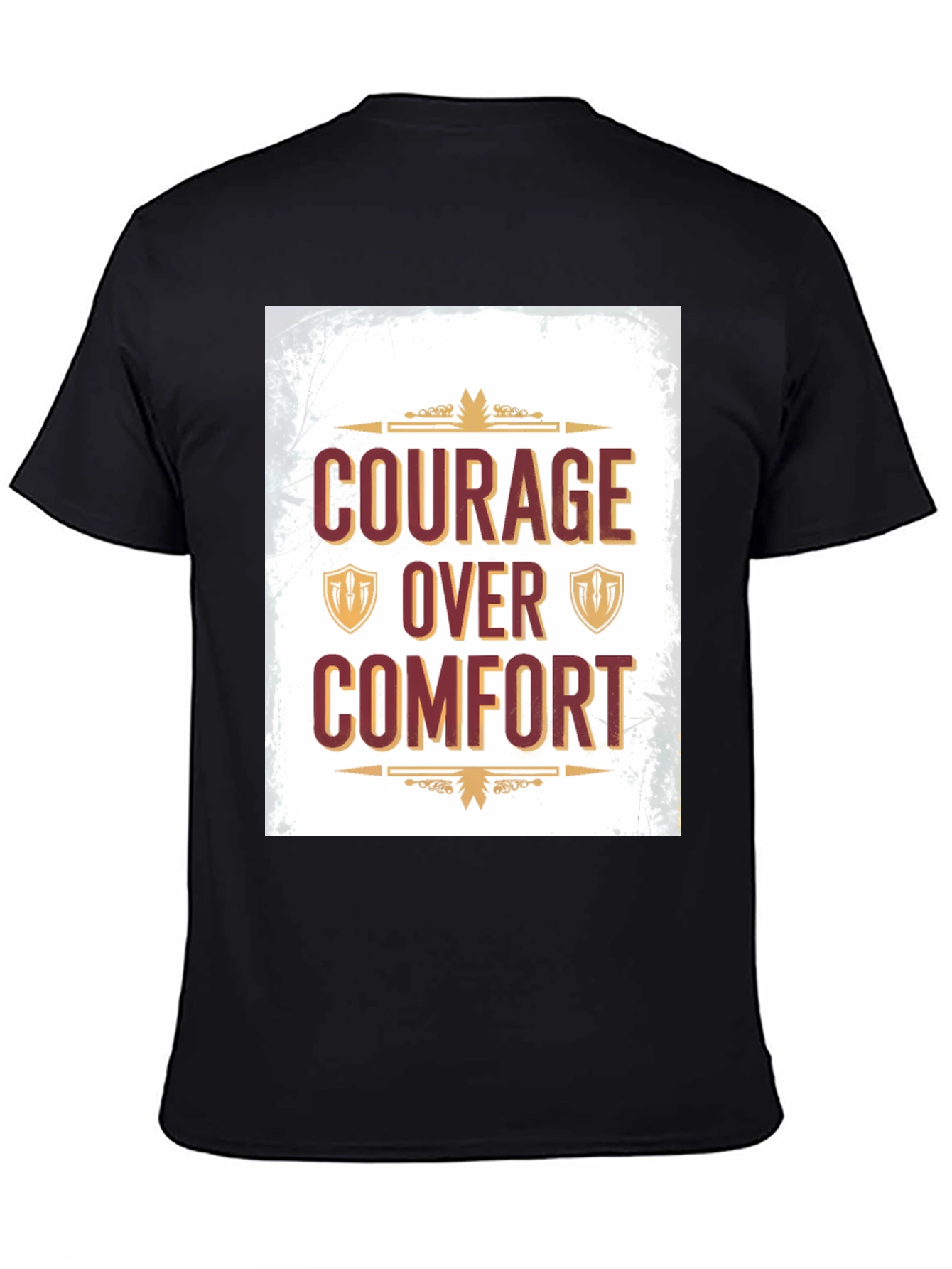 Black Courage Over Comfort Graphic Tee - Motivational Design view 4
