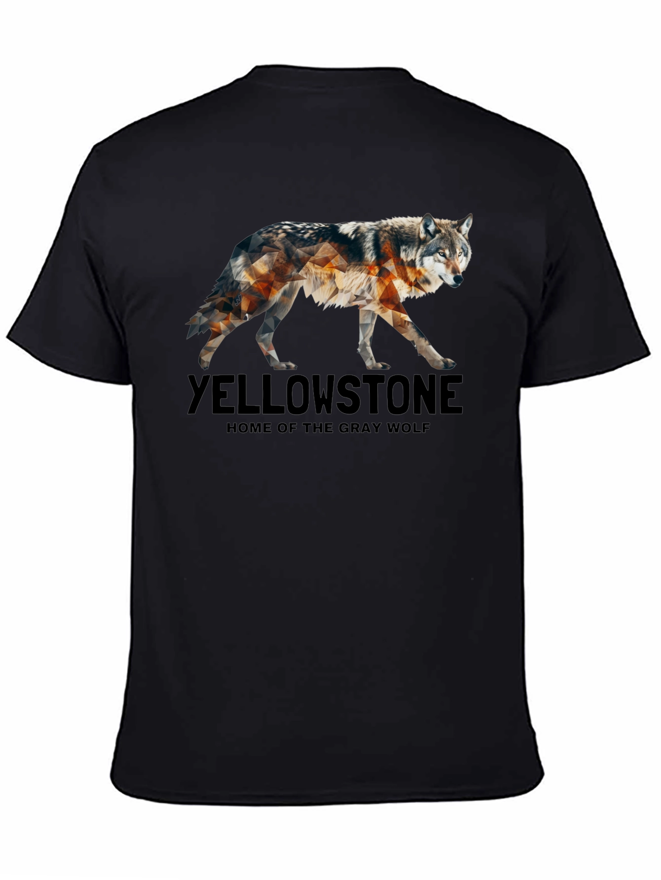 Black Yellowstone Wolf Graphic Tee - Nature Inspired Design view 4