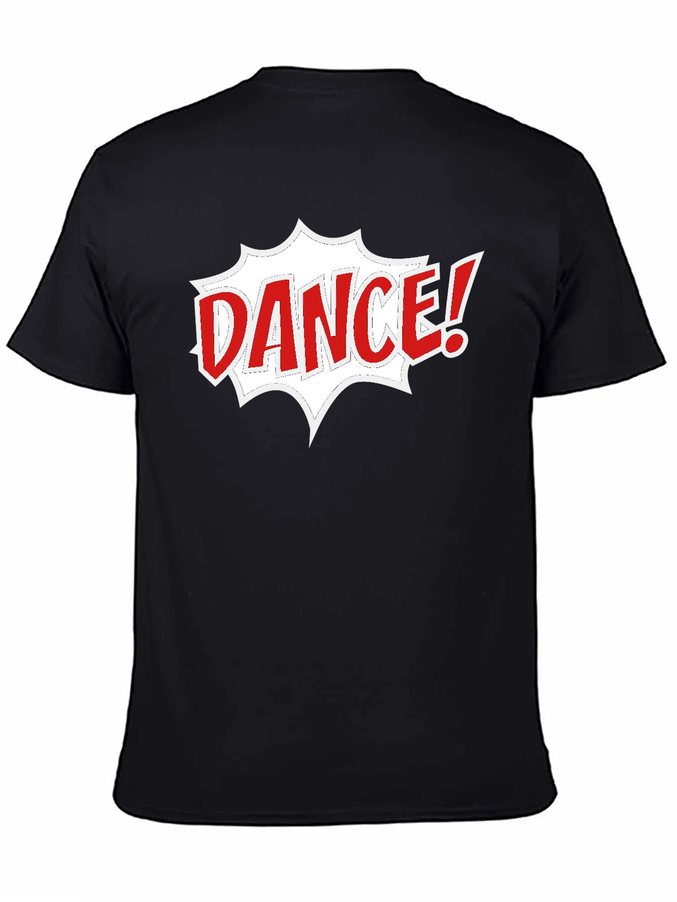 Black Dance Graphic Tee - Black Cotton Short Sleeve T-Shirt view 4