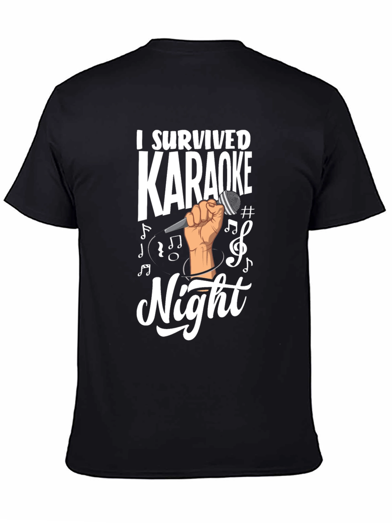 Black I Survived Karaoke Night Graphic T-Shirt view 4