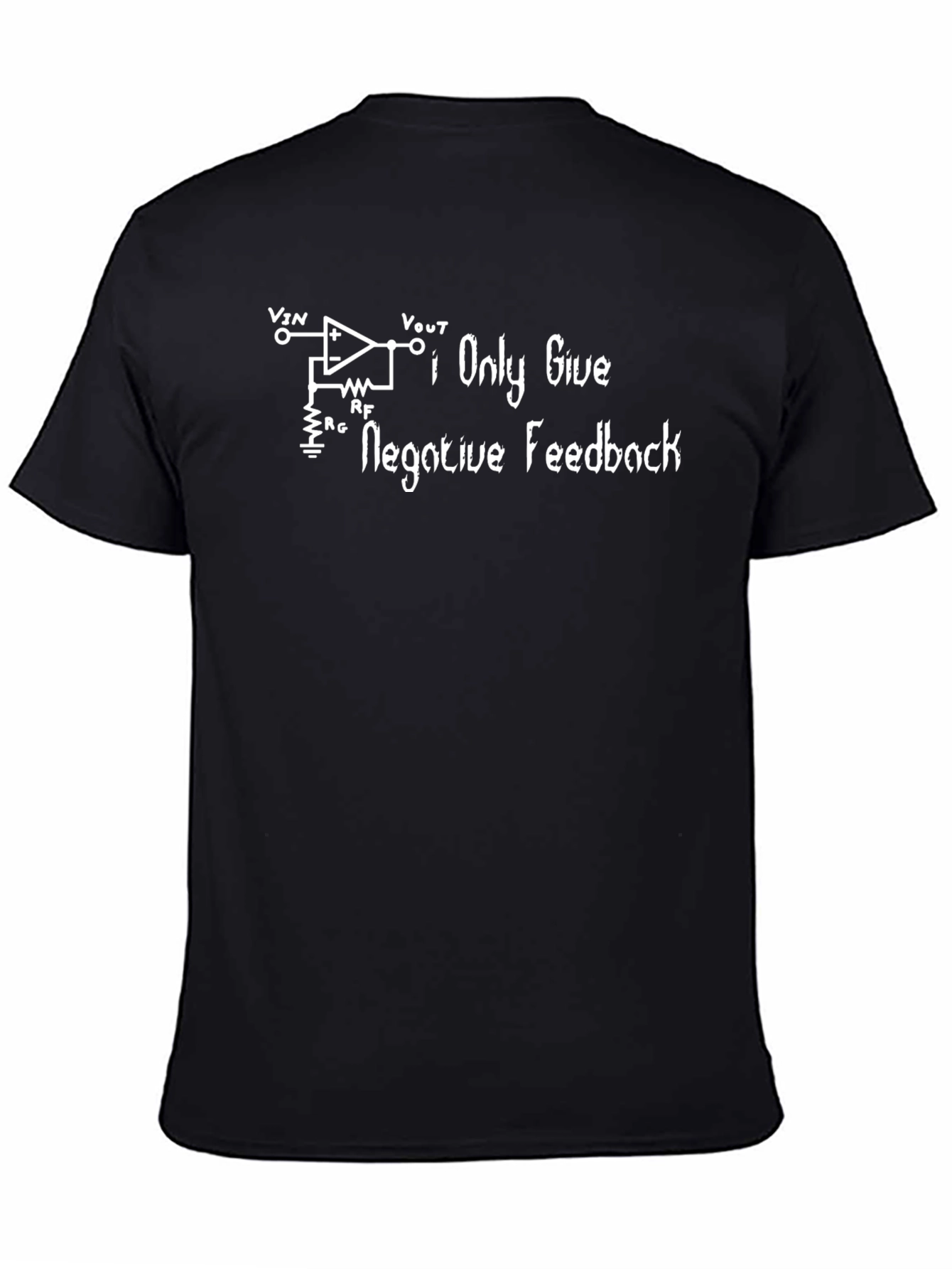 Black Negative Feedback Circuit Graphic T-Shirt - Black view 4