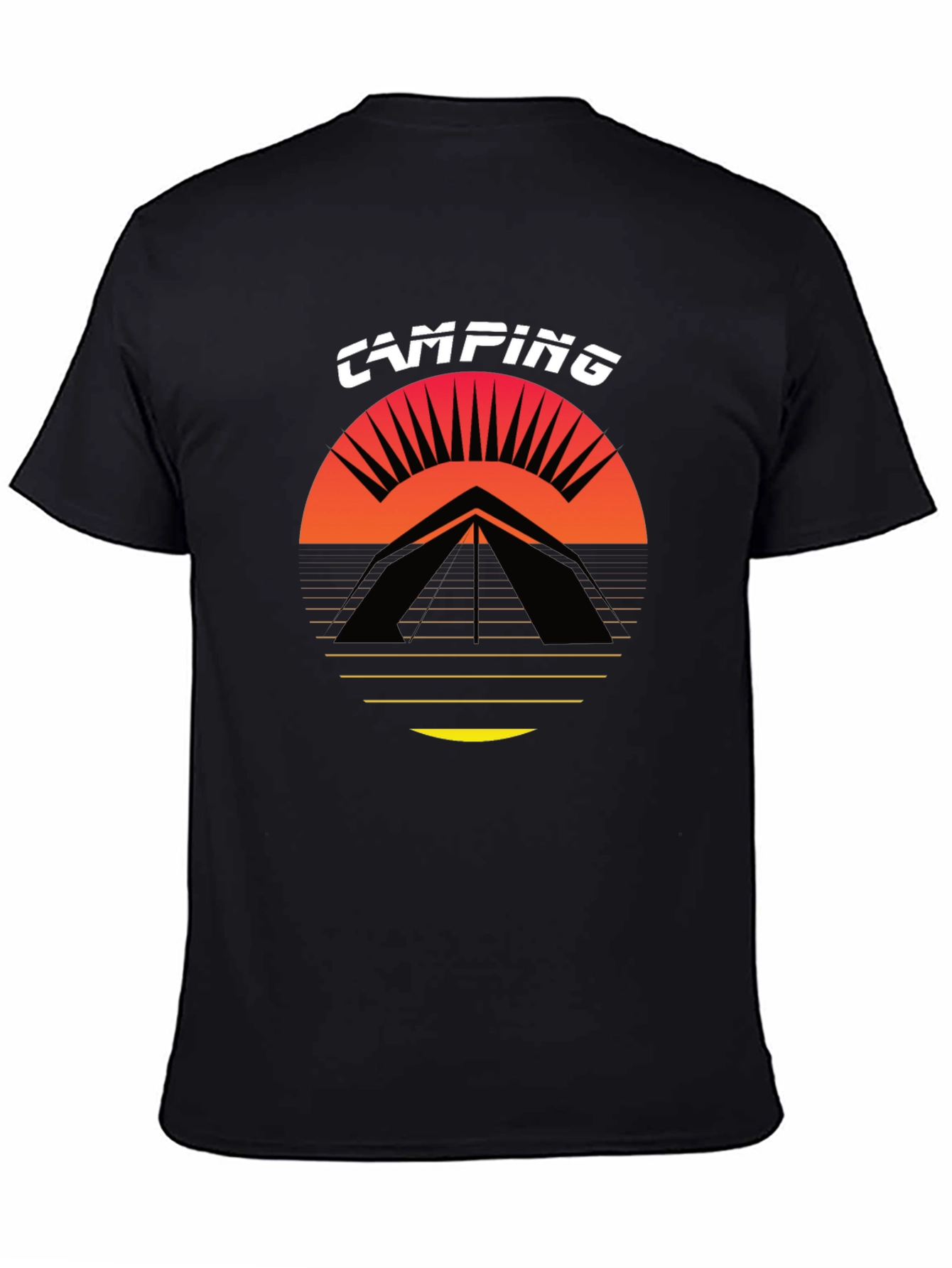 Black Camping Graphic Tee - Black T-Shirt view 4