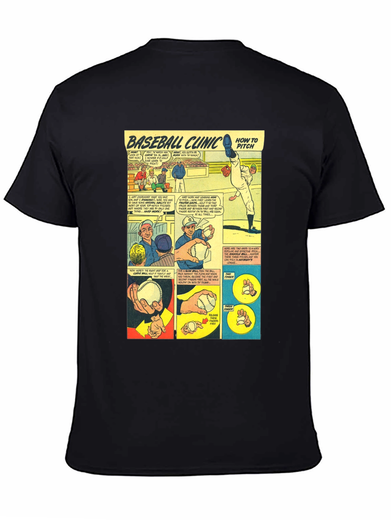 Black Baseball Clinic Black T-Shirt view 4