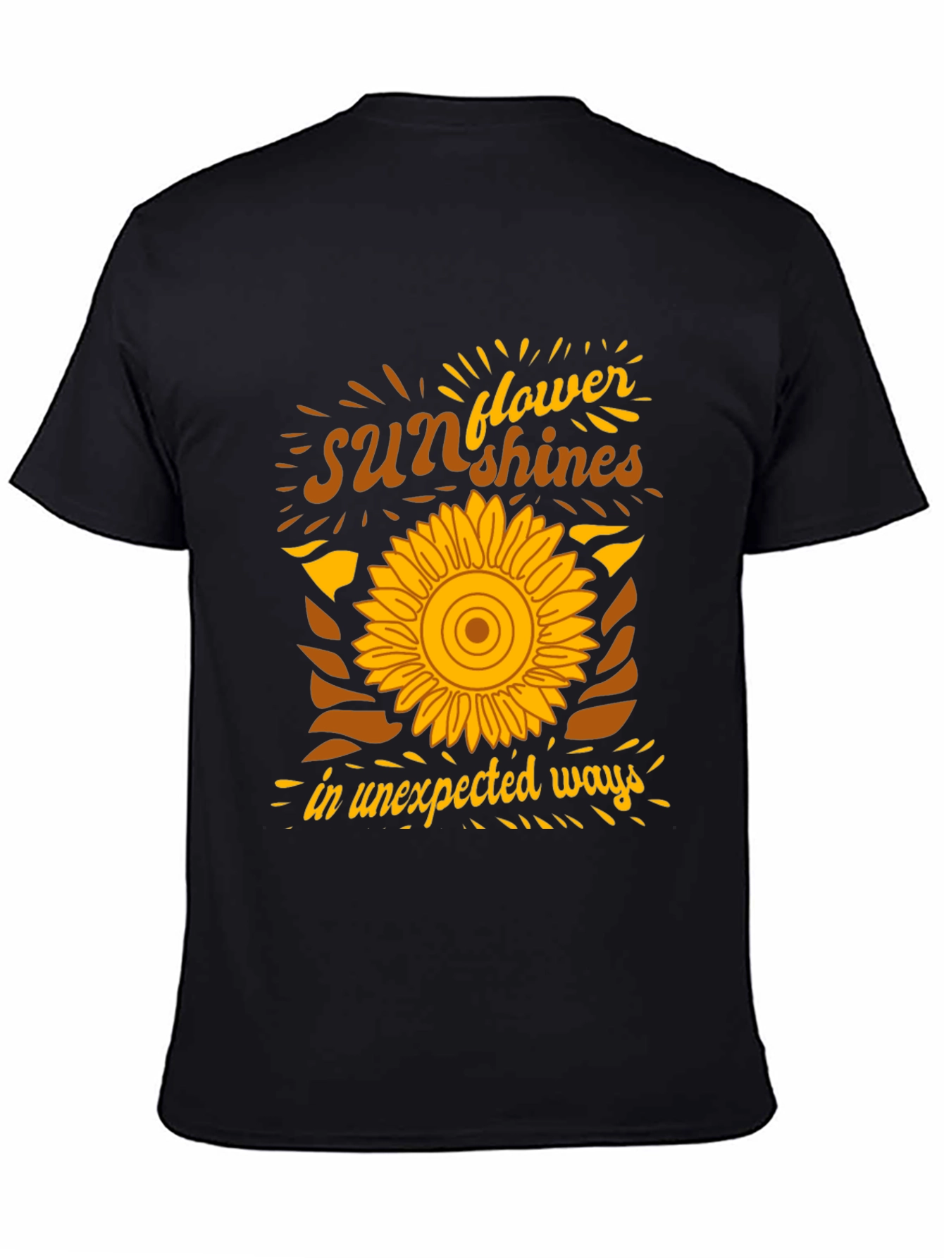 Black Sunflower Sunshines Graphic T-Shirt view 4