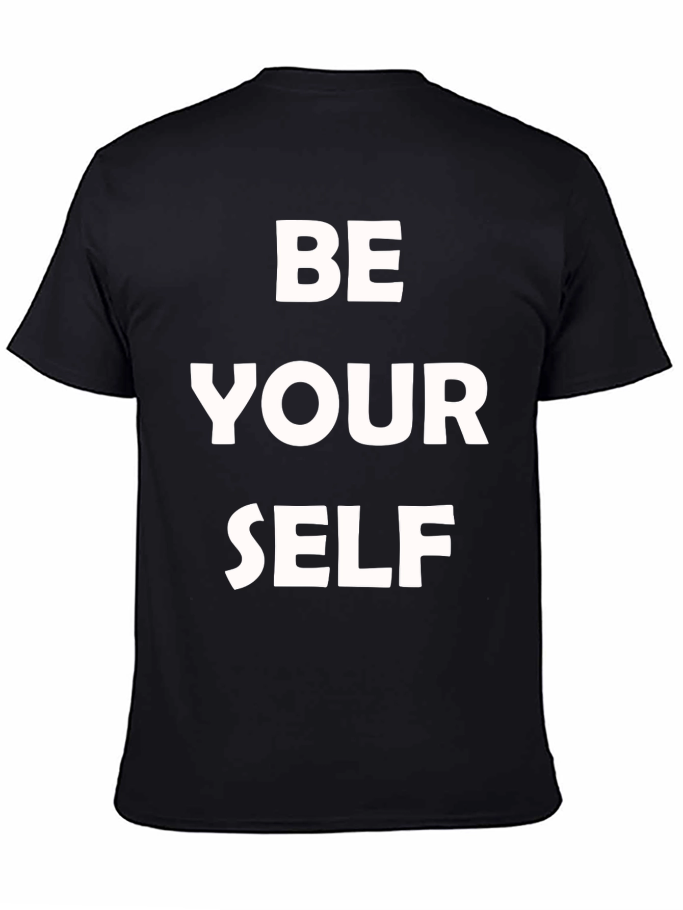 Black Be Yourself Graphic Tee - Soft Cotton Blend Comfort view 4