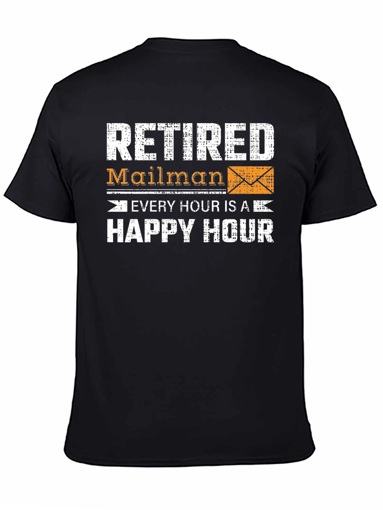Black Retired Mailman Happy Hour Graphic Tee view 4