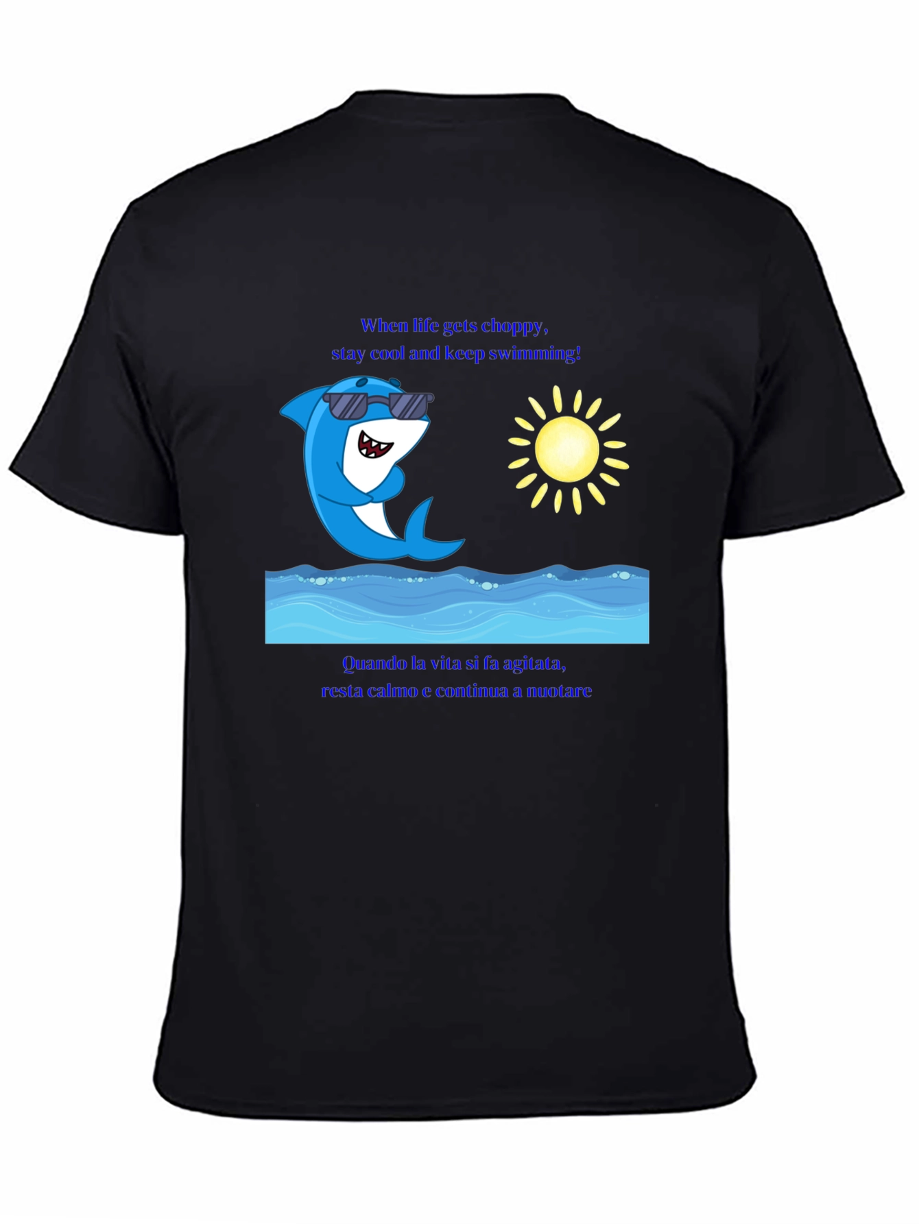 Black Cool Shark Tee - When Life Gets Choppy view 4