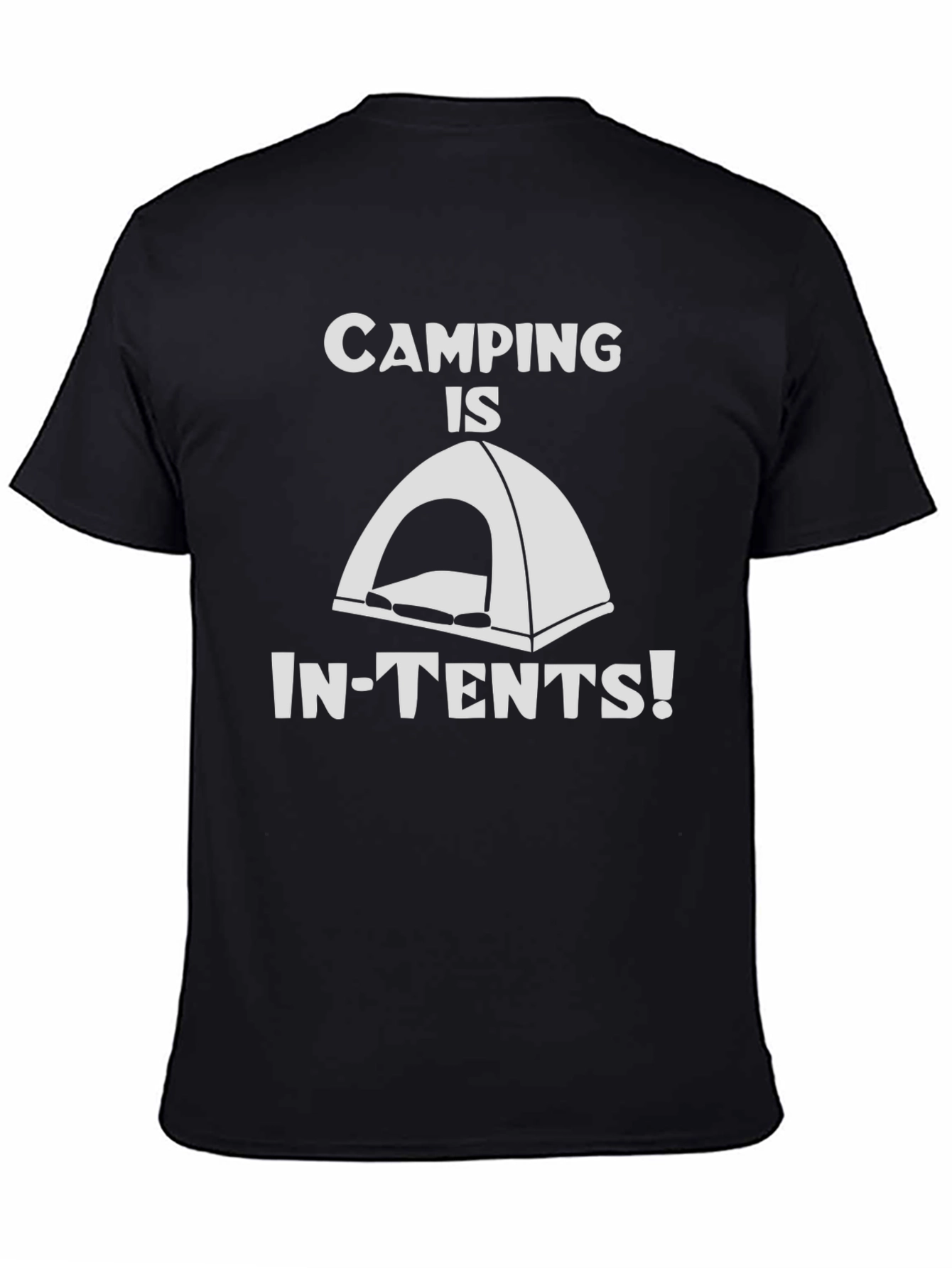 Black Camping In-Tents Black T-Shirt view 4