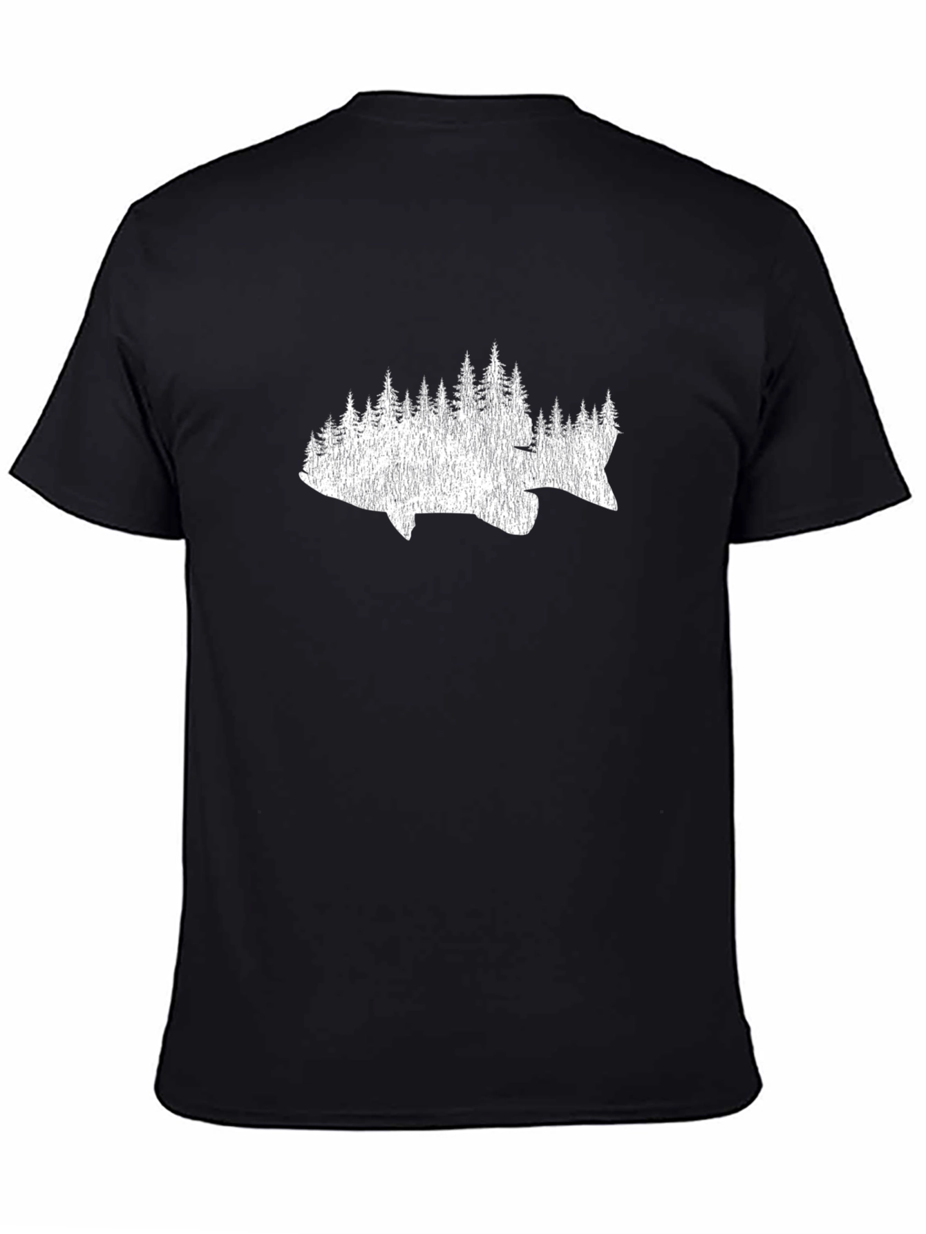 Black Fish & Trees Graphic Tee - Black view 4