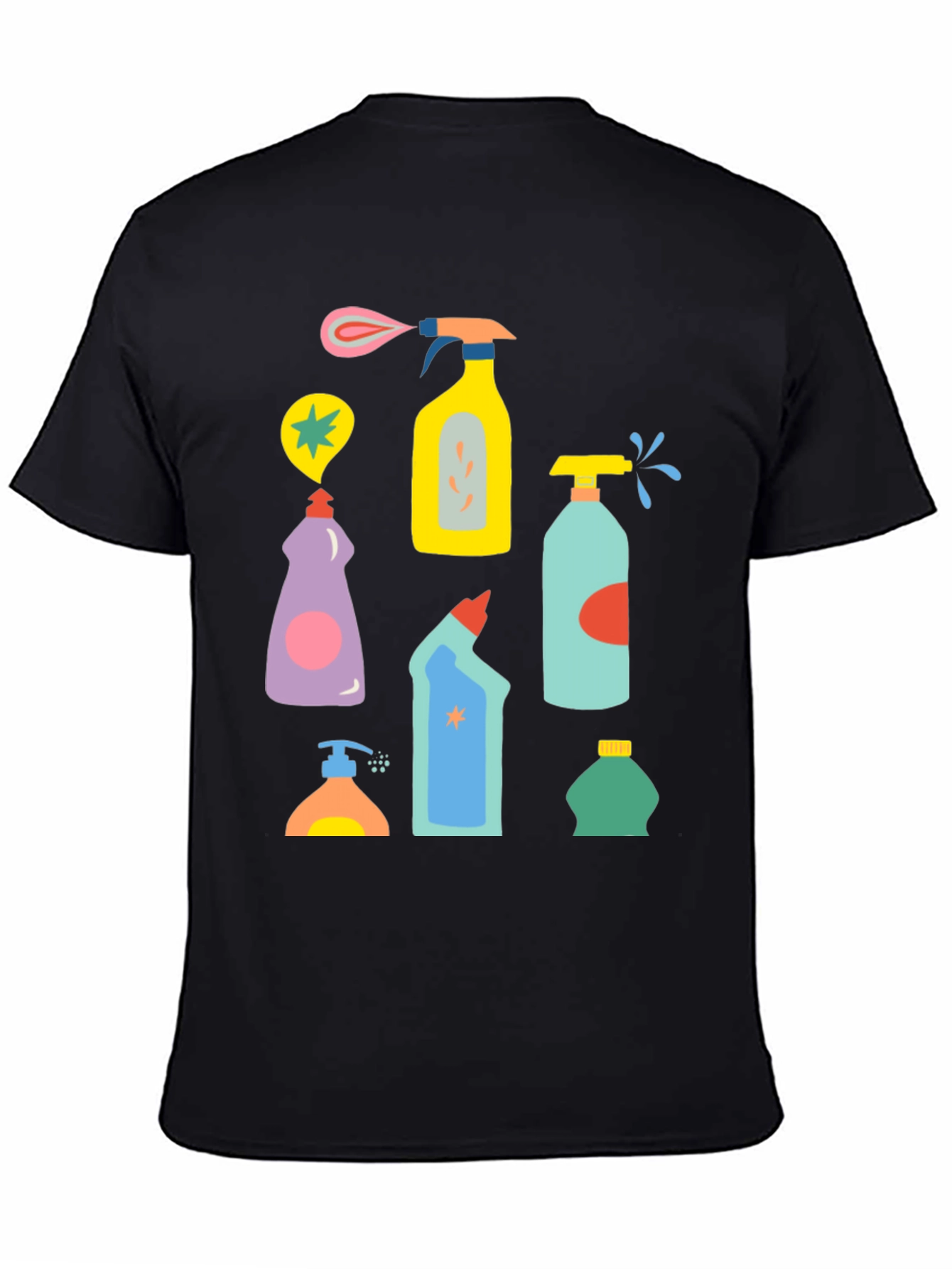Black Cleaning Supplies Graphic T-Shirt view 4