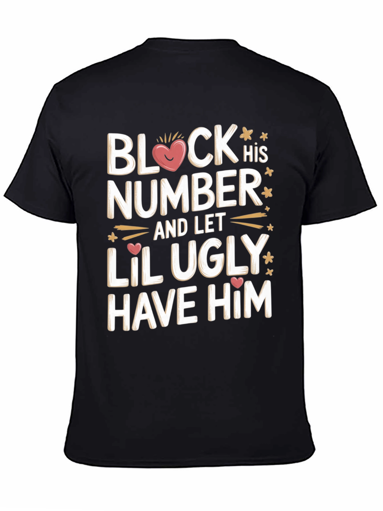 Black Block His Number Funny T-Shirt view 4