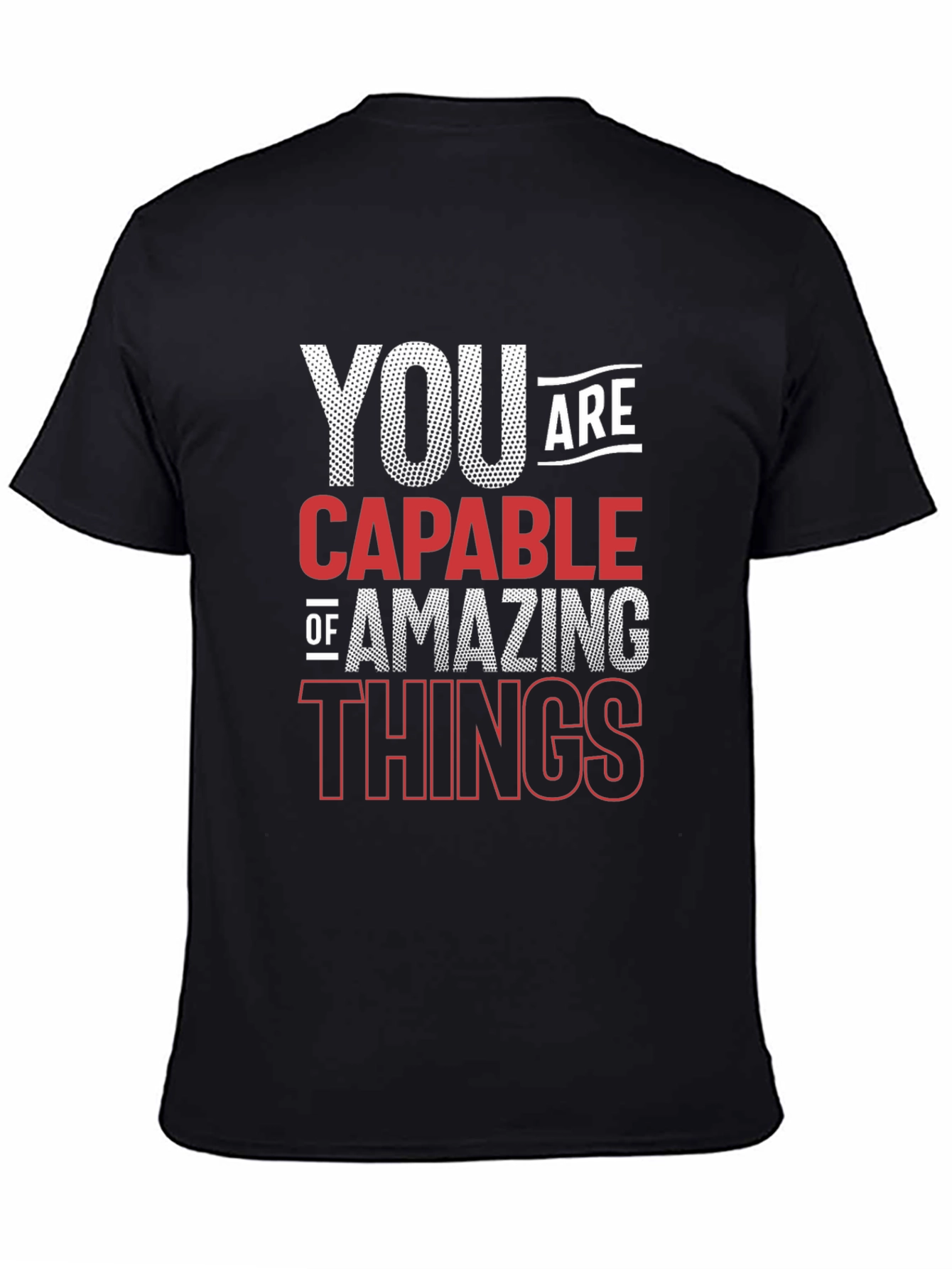 Black Motivational Graphic Tee - You Are Capable view 4
