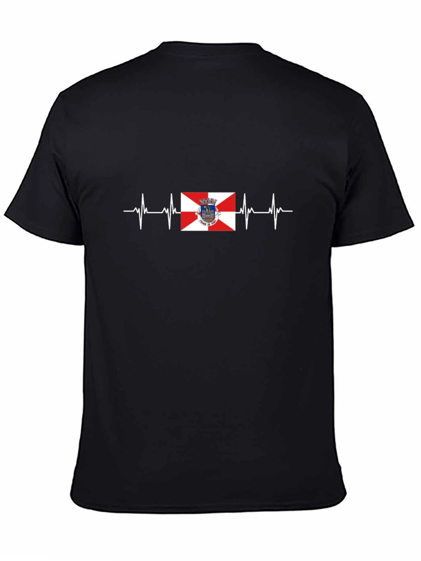 Santa Catarina Flag Heartbeat Black T-Shirt - 4