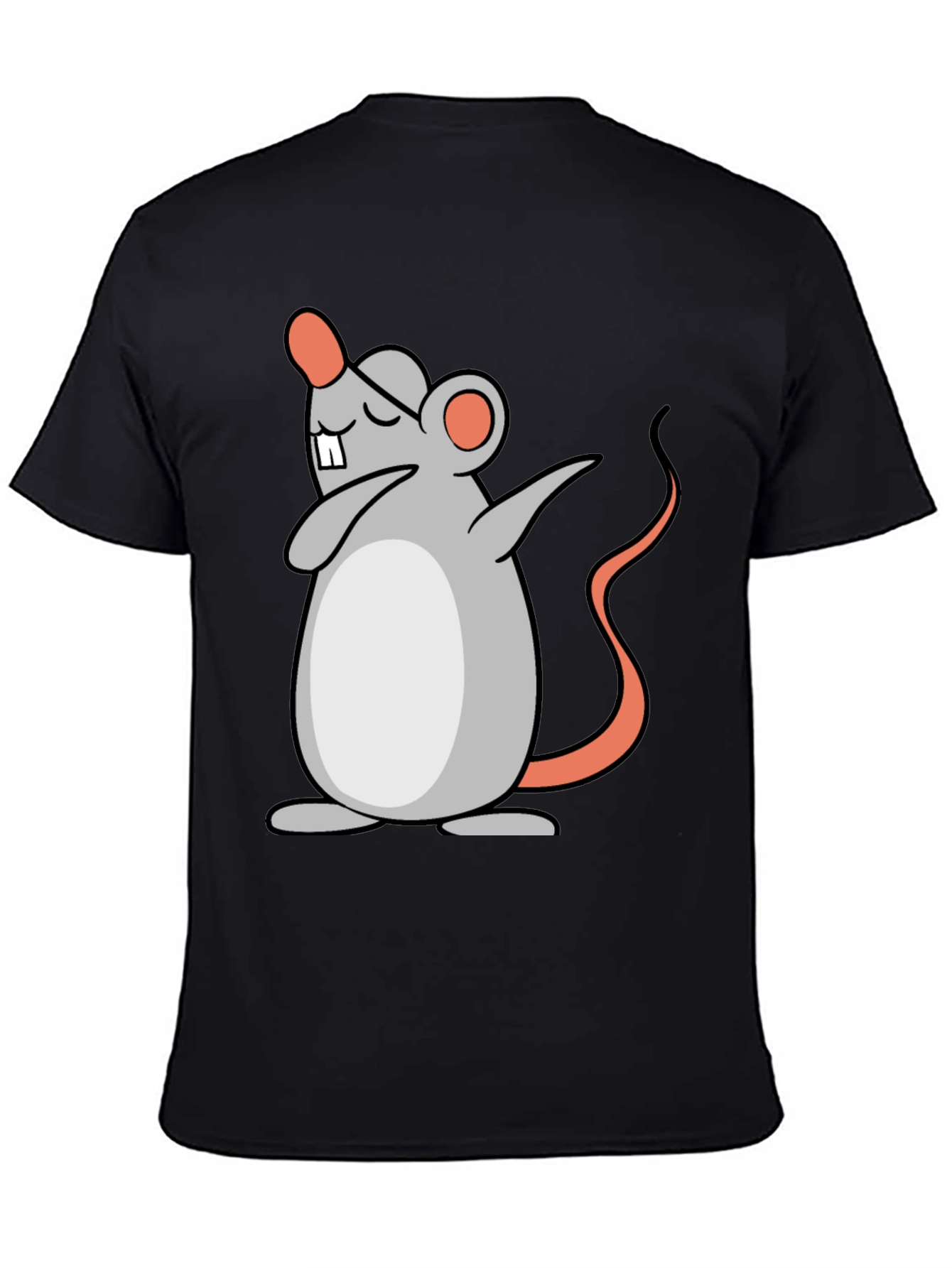 Black Dabbing Mouse Graphic Tee - Black Cotton T-Shirt view 4