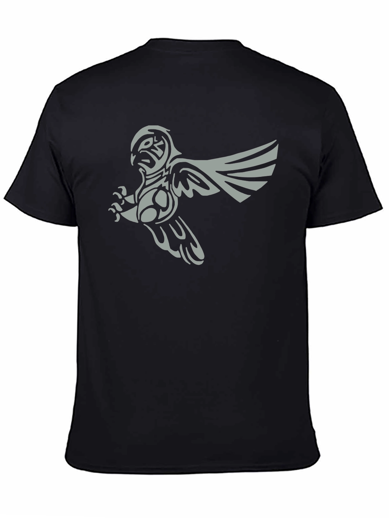 Black Tribal Owl Graphic Tee - Mens Black T-Shirt view 4