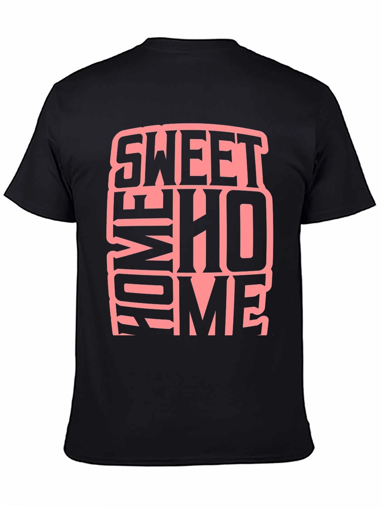 Black Sweet Home Graphic Black T-Shirt view 4