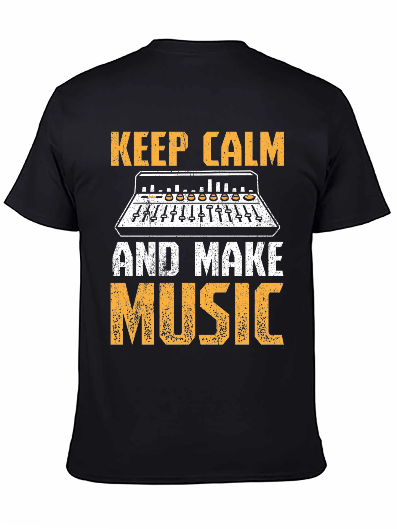 Black Keep Calm and Make Music T-Shirt view 4