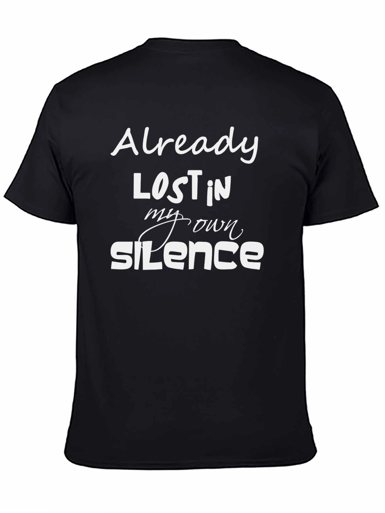 Black Lost in Silence Graphic Tee - Black view 4