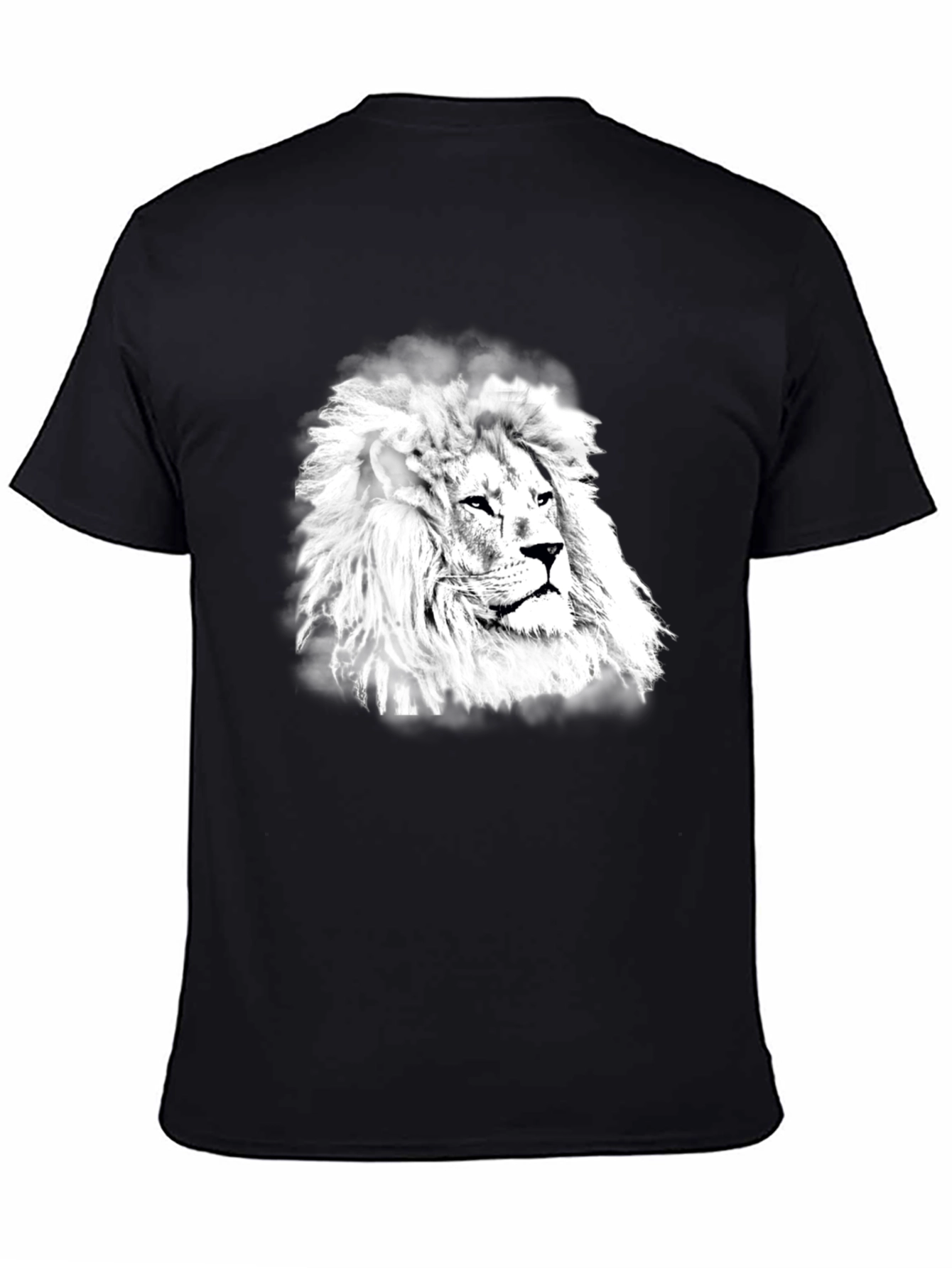 Black Lion Graphic Print Black T-Shirt view 4