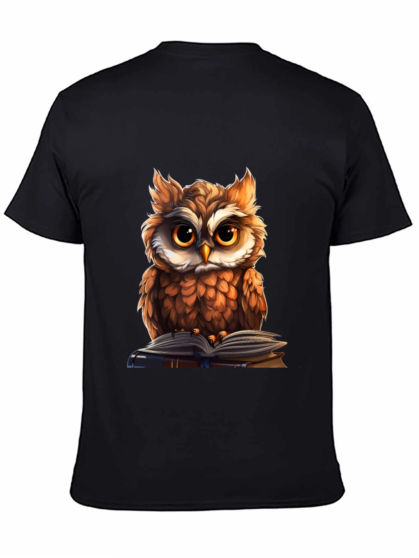 Black Owl Reading Book Graphic Tee view 4