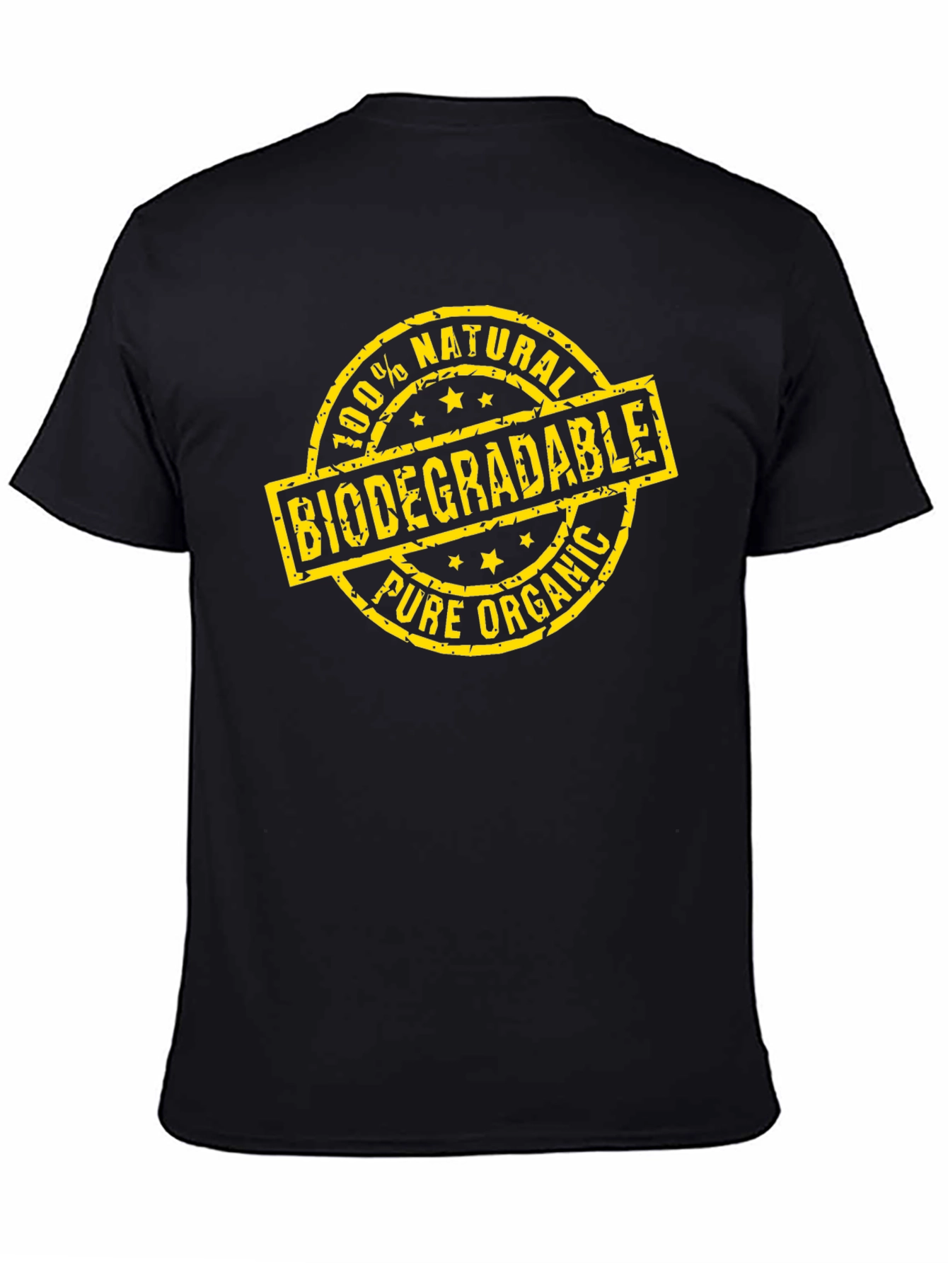 Black Biodegradable Organic Cotton T-Shirt view 4