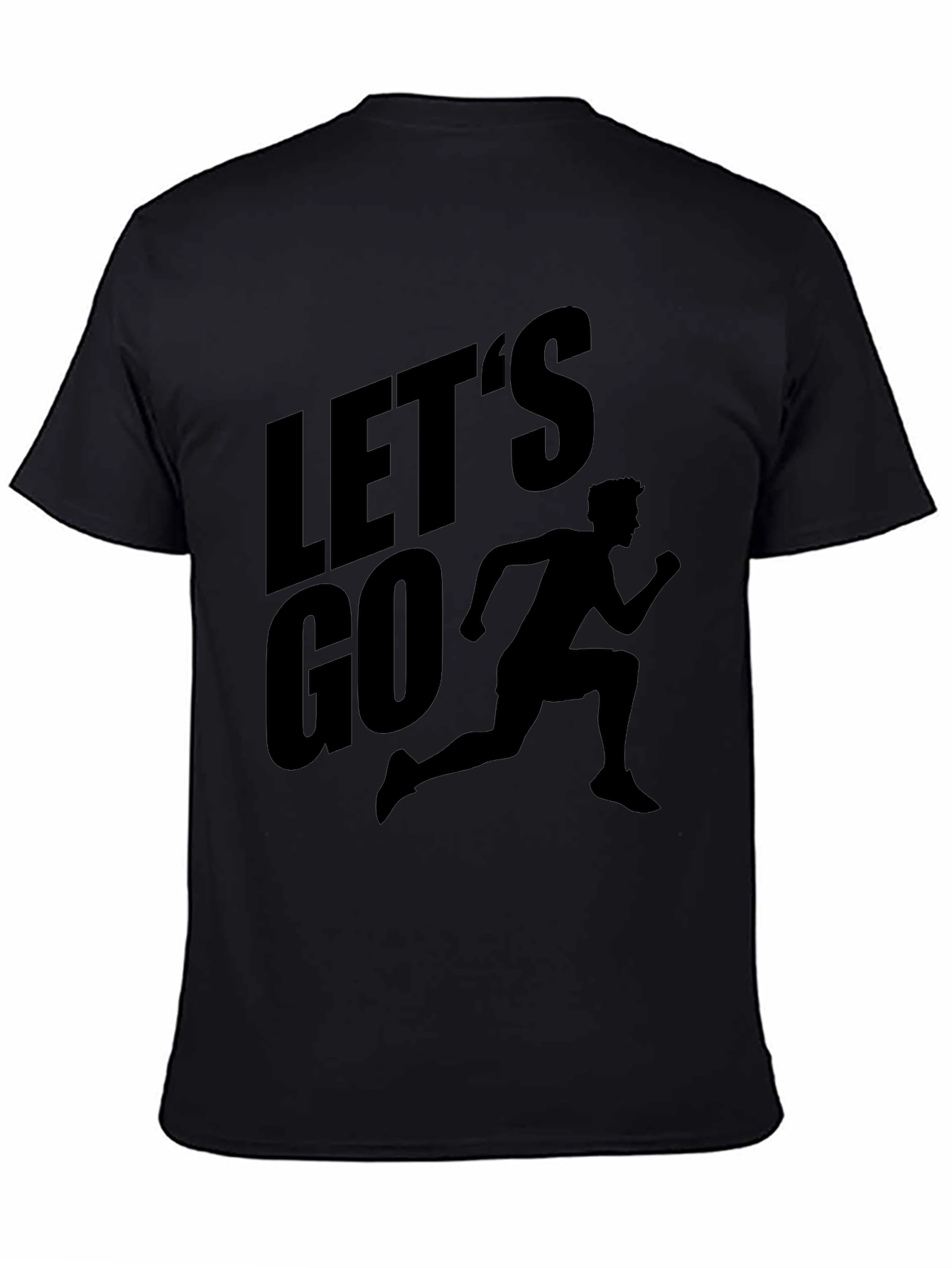 Black Let's Go Runner Graphic T-Shirt - Black view 4