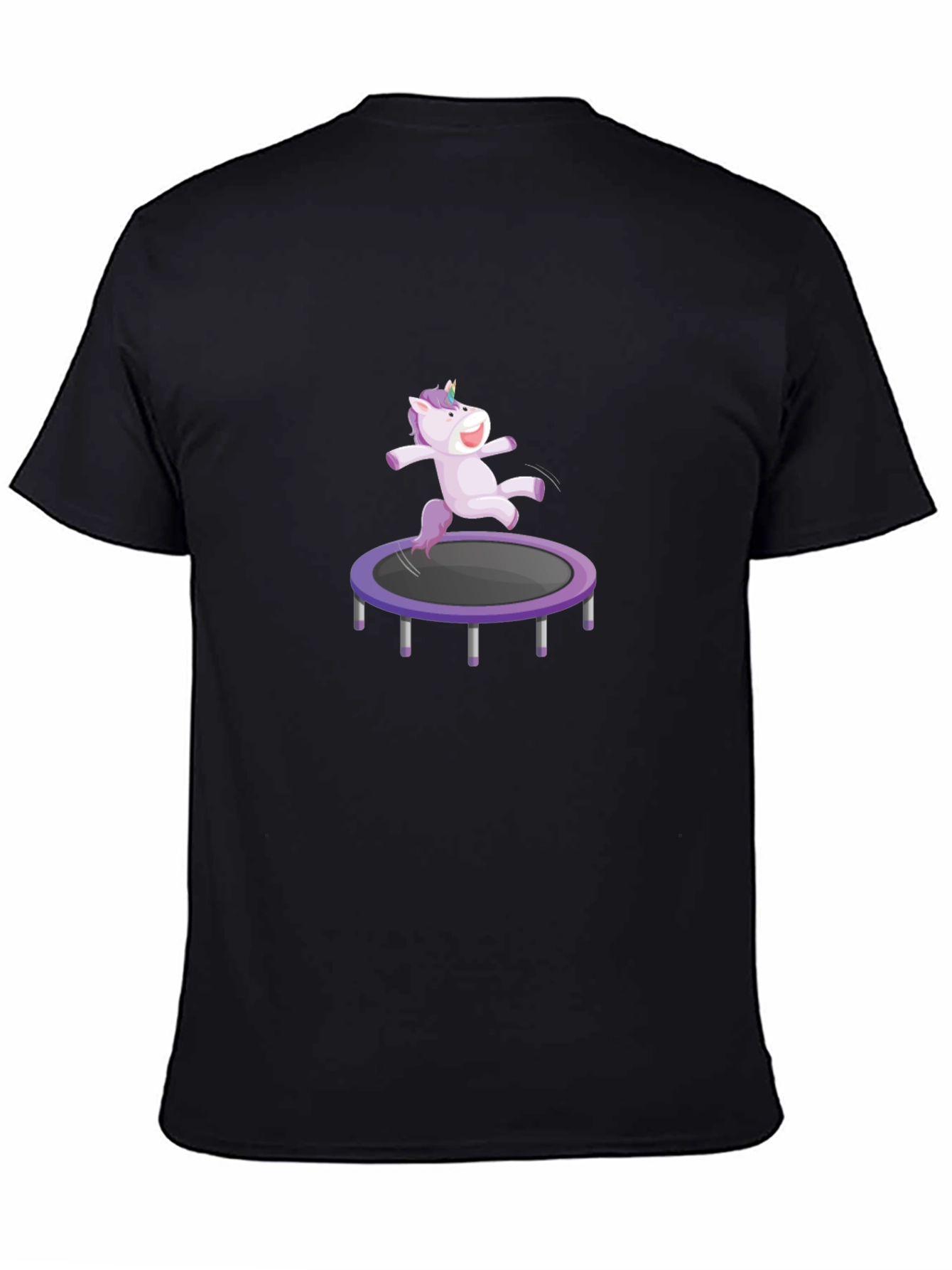Black Unicorn Trampoline T-Shirt view 4