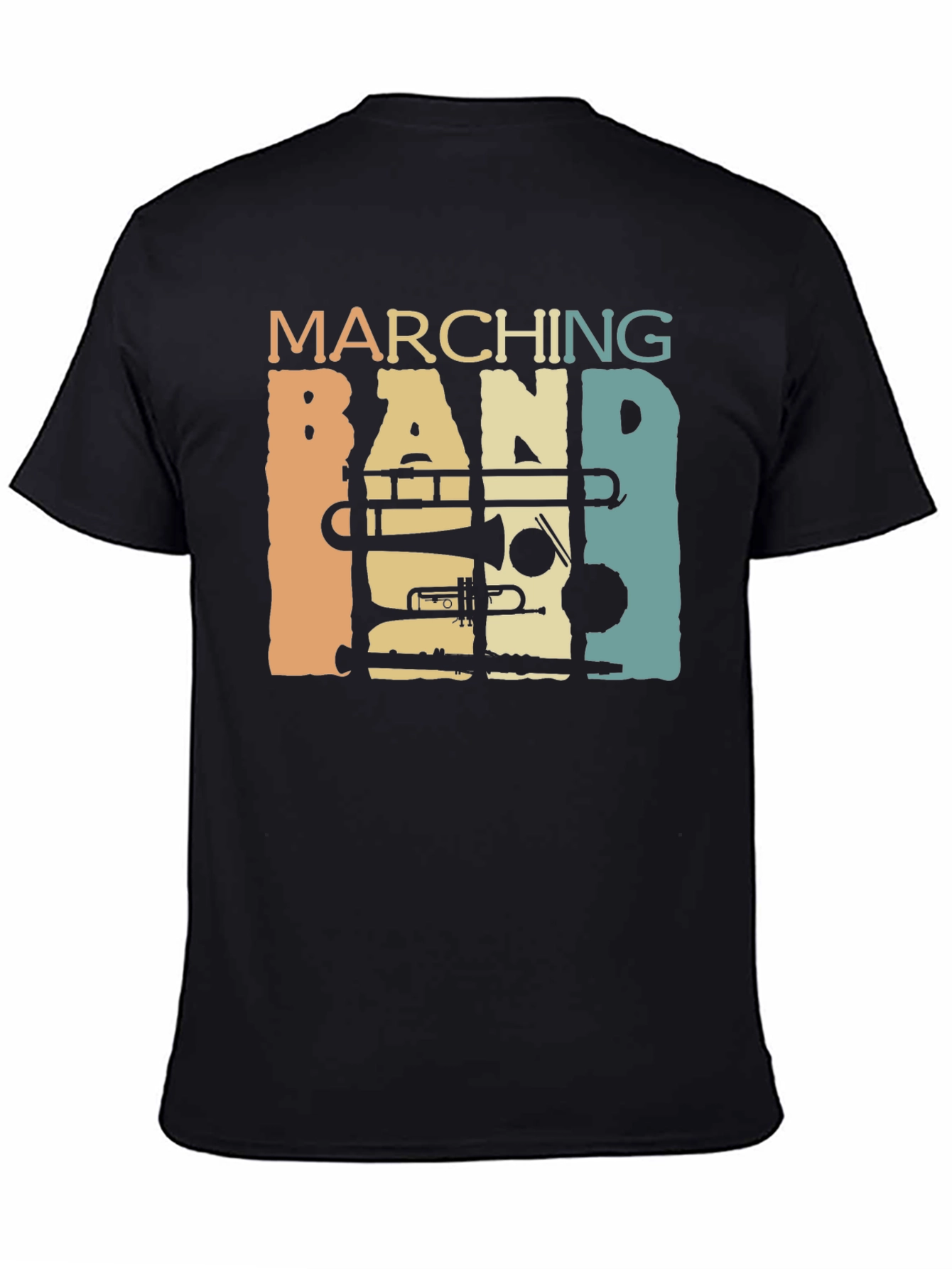 Black Marching Band Retro T-Shirt view 4