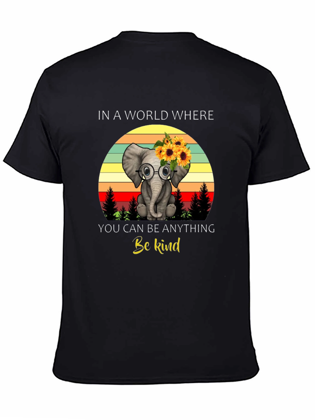 Black Be Kind Elephant T-Shirt view 4