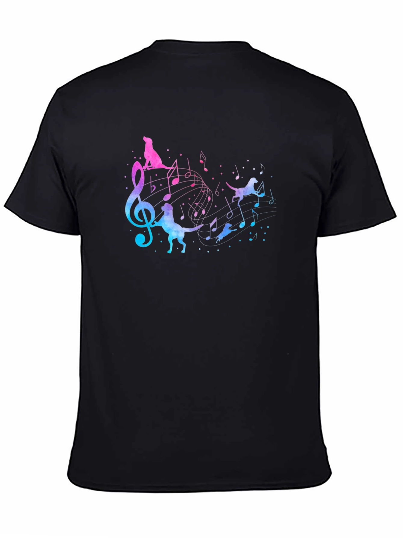 Black Dog Music Lover Black T-Shirt view 4