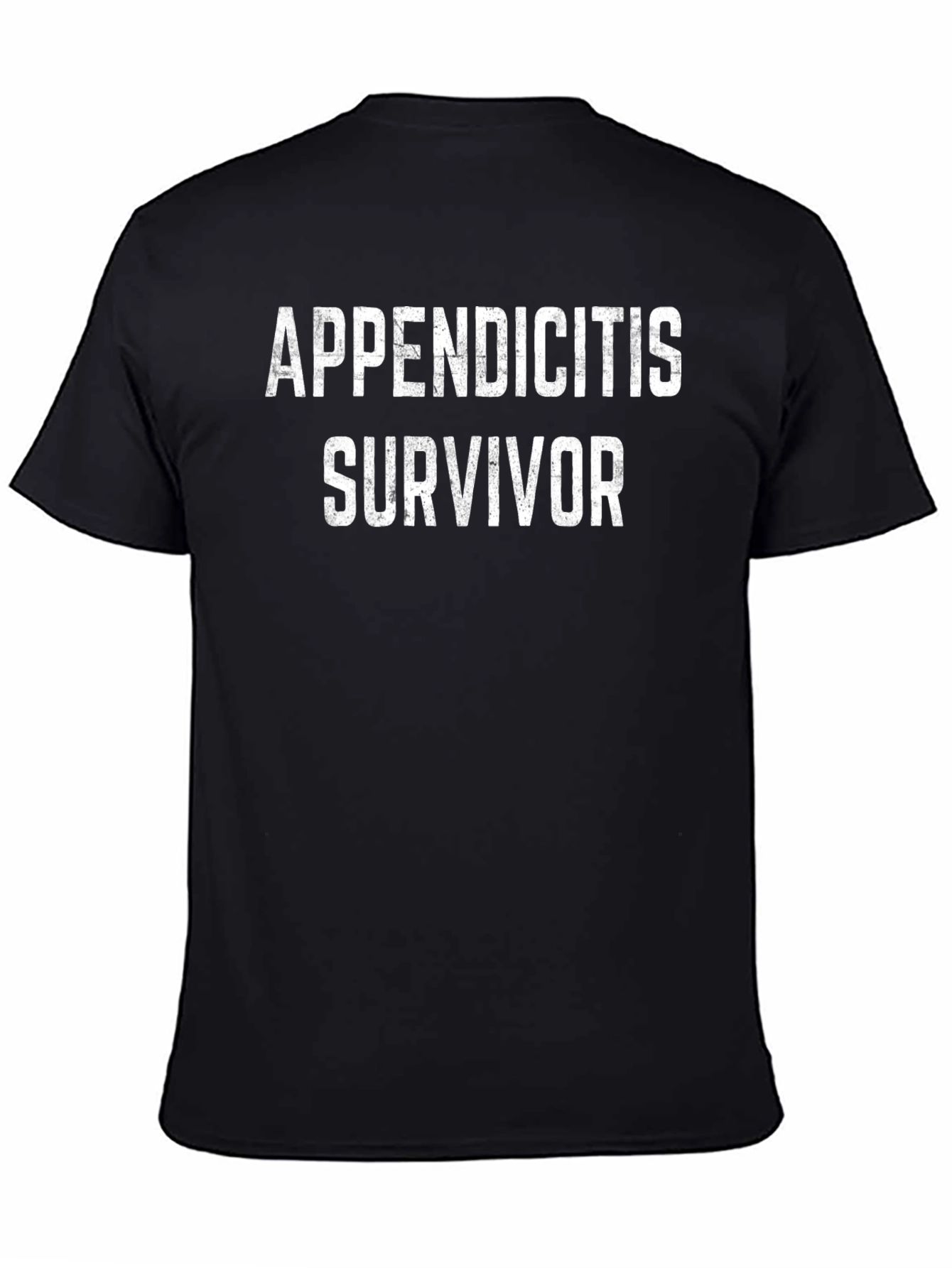 Black Appendicitis Survivor Black T-Shirt view 4