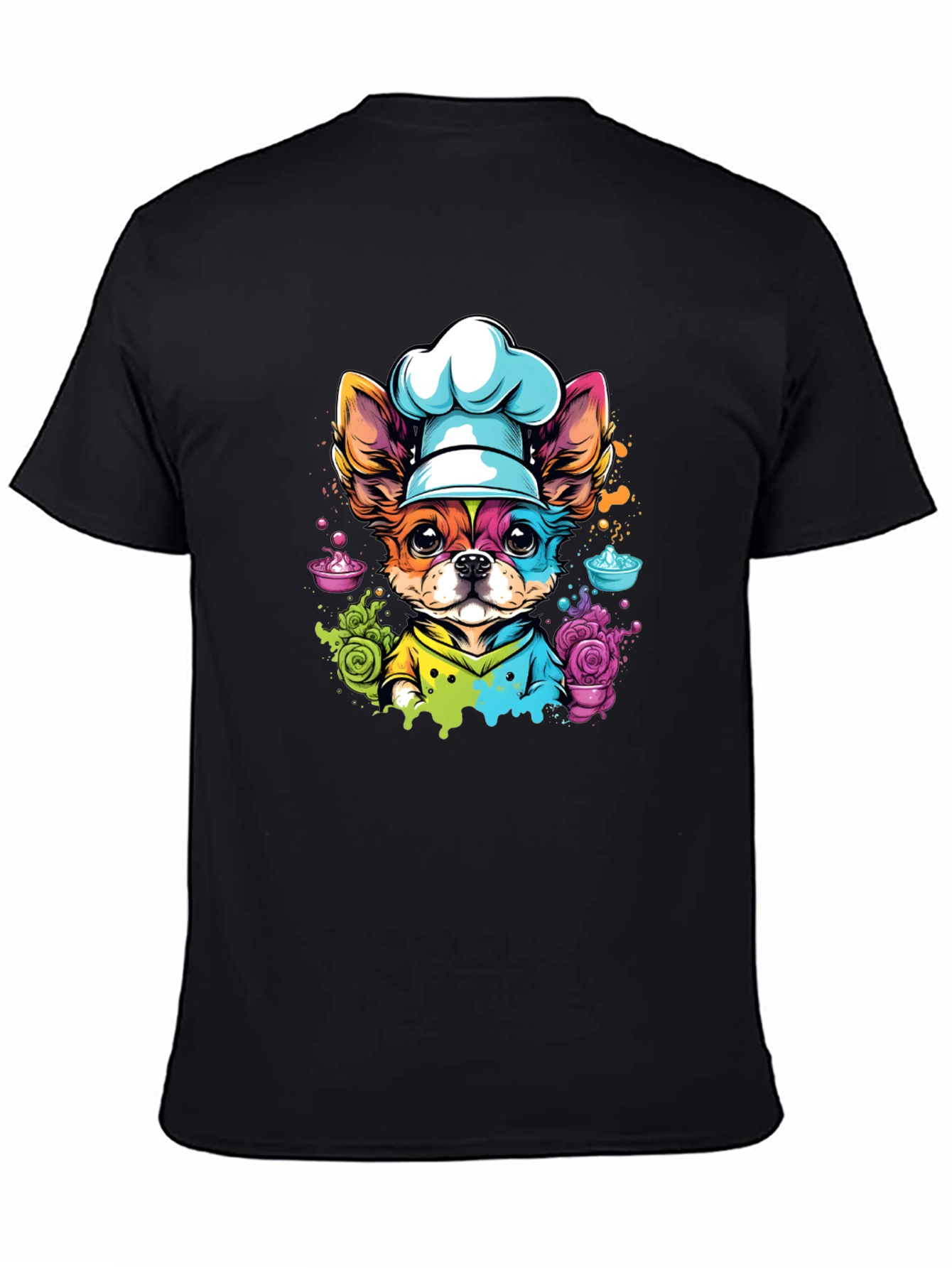 Black Chef Dog Graphic T-Shirt - Cute & Unique view 4