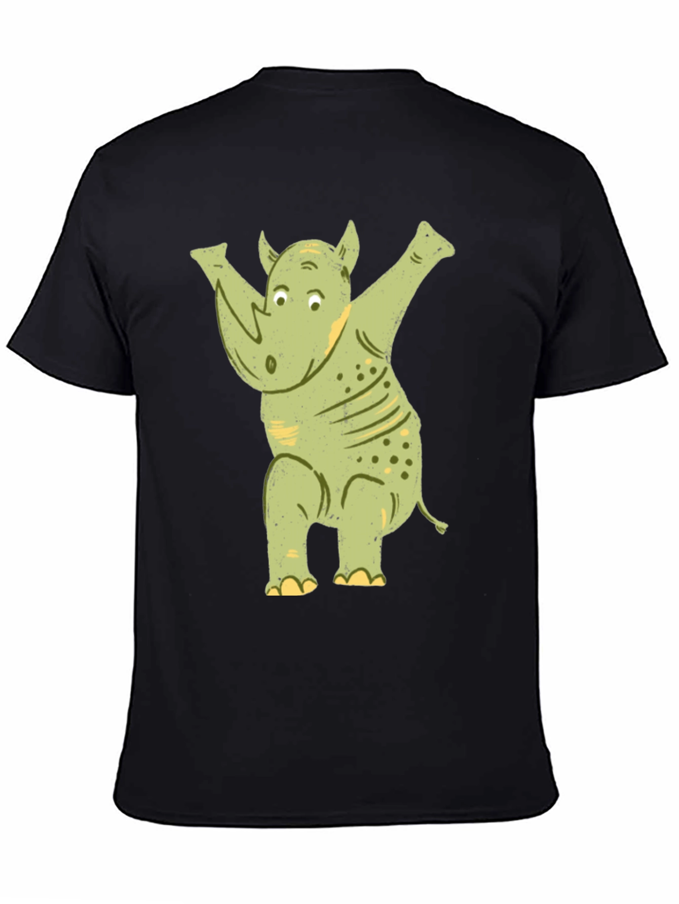 Black Funny Rhino Dab T-Shirt view 4
