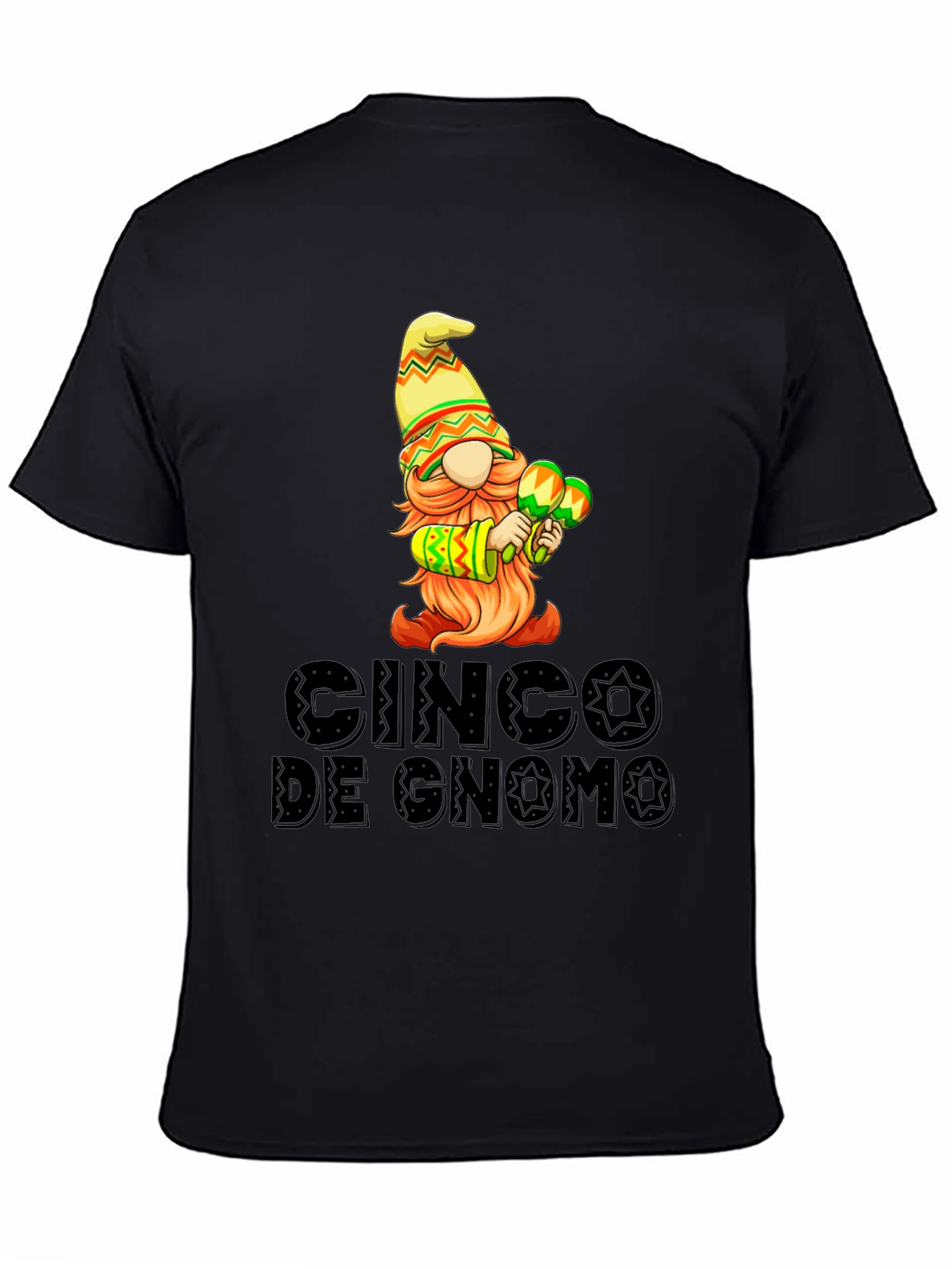Black Cinco de Gnomo Graphic T-Shirt - Festive Fun view 4
