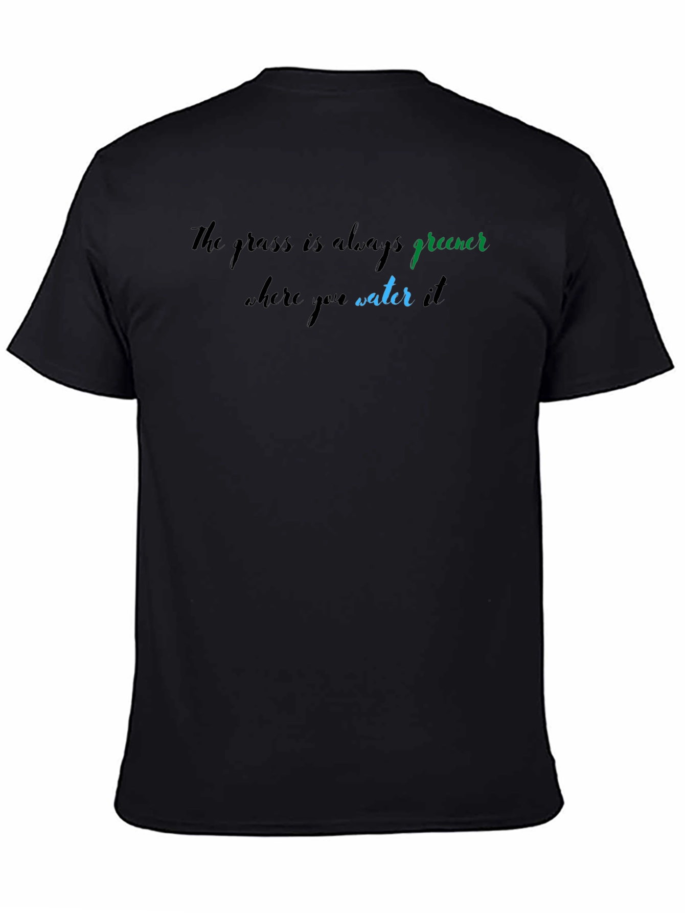 Black The Grass is Greener Graphic Tee - Unisex view 4