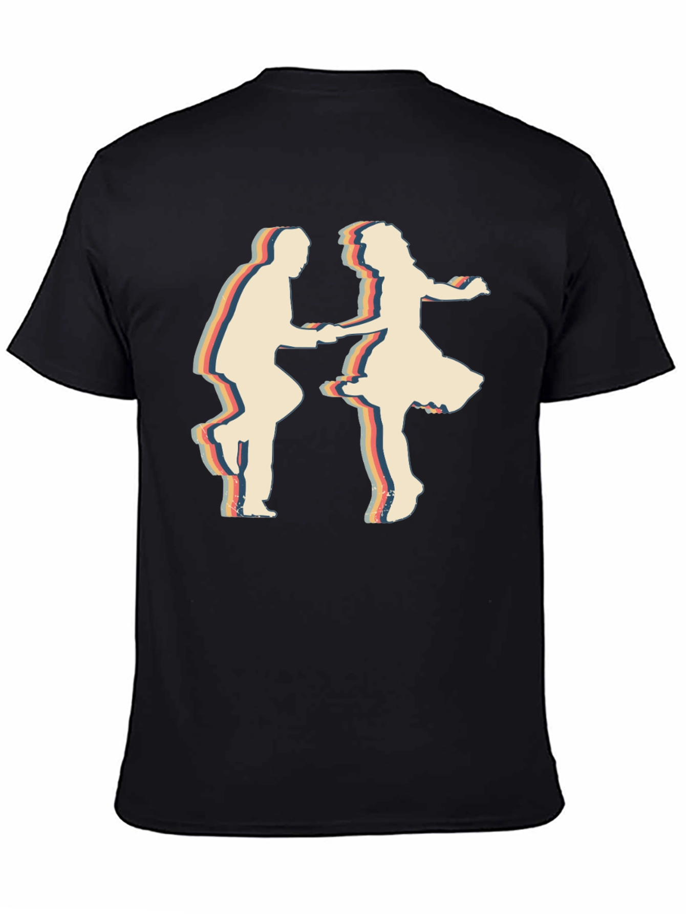 Black Retro Dance Silhouette T-Shirt view 4