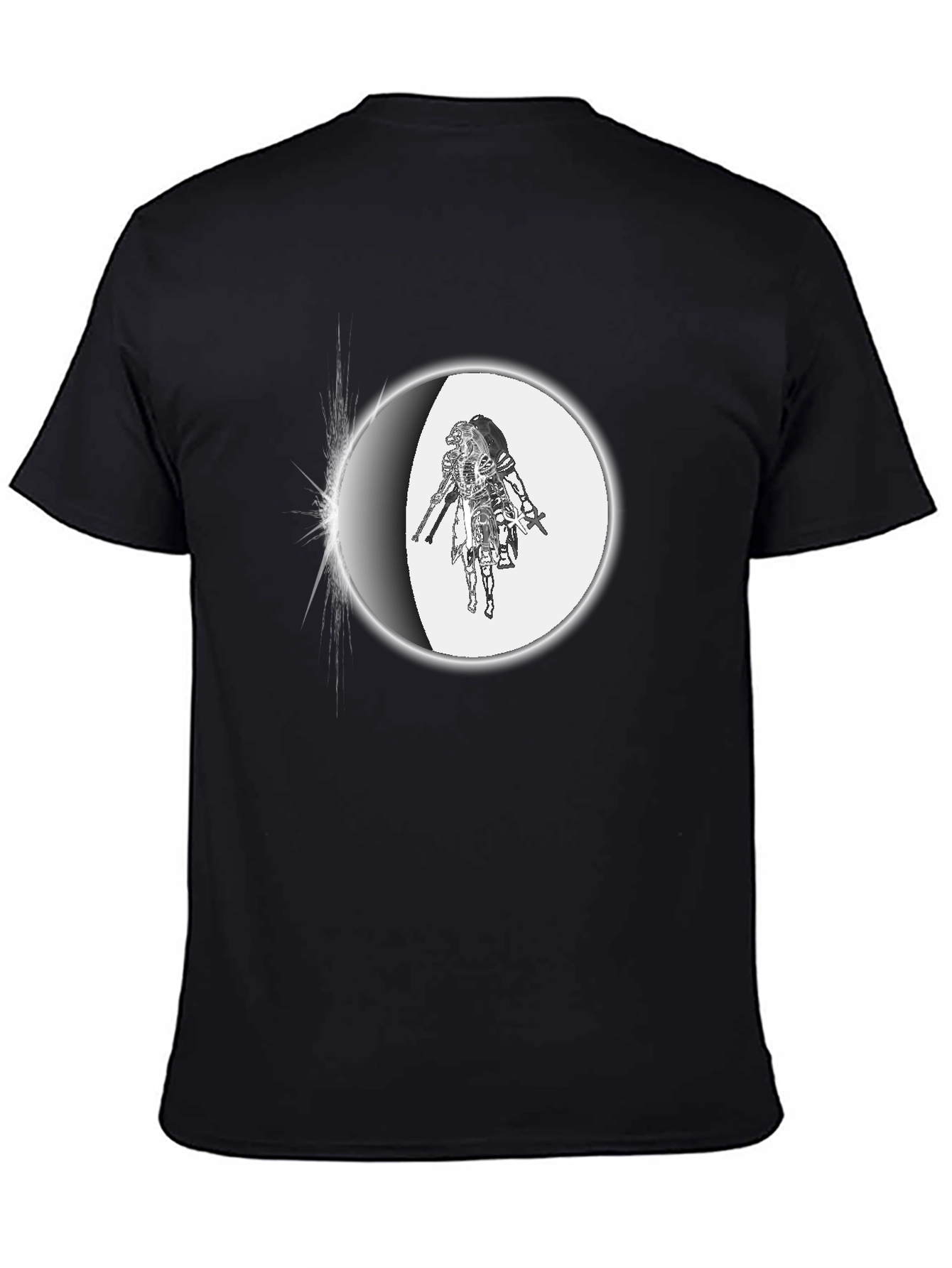 Black Warrior Eclipse Graphic T-Shirt - Men's Black Tee view 4