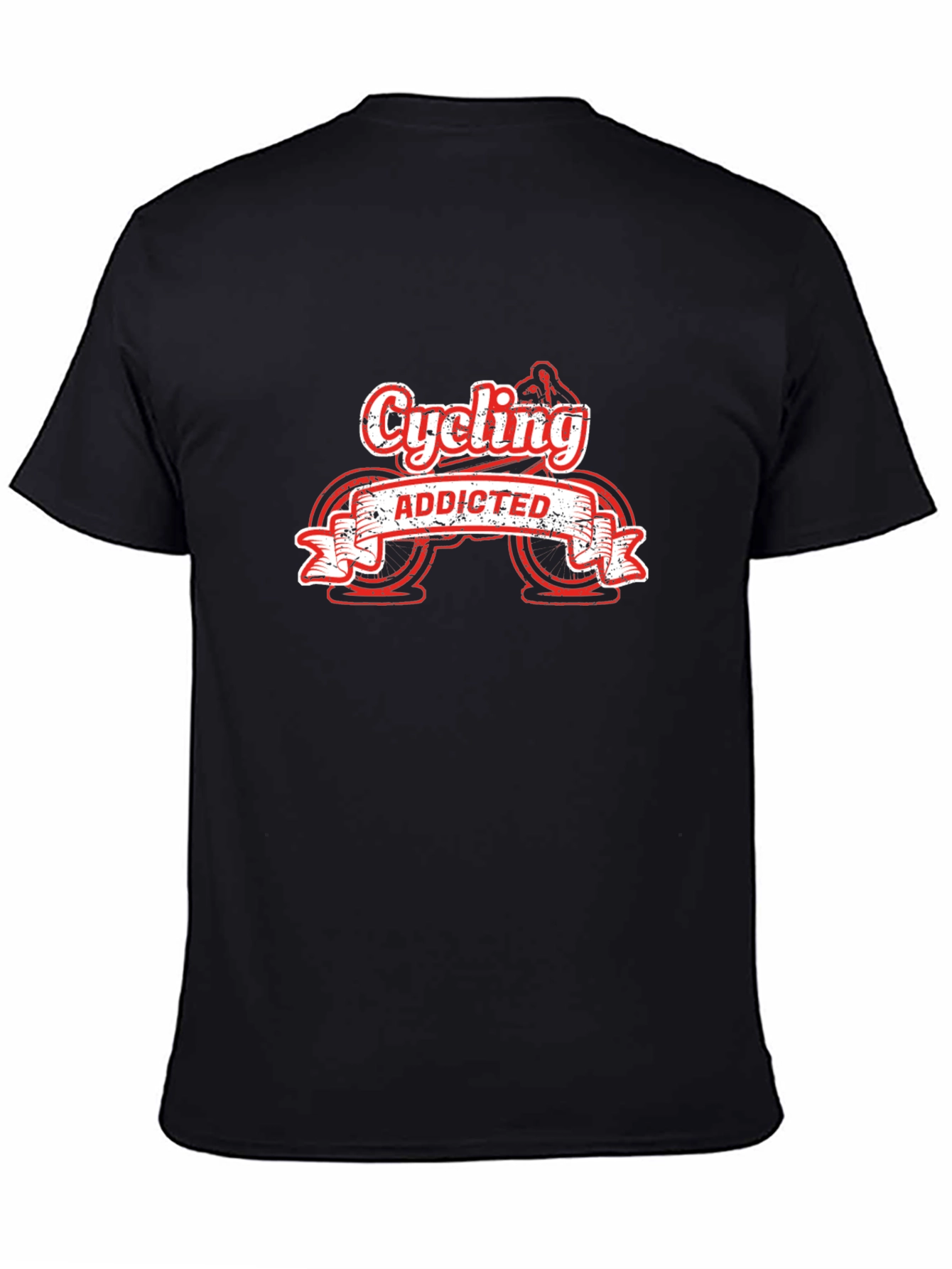 Black Cycling Addicted Graphic Tee - Ride in Style view 4