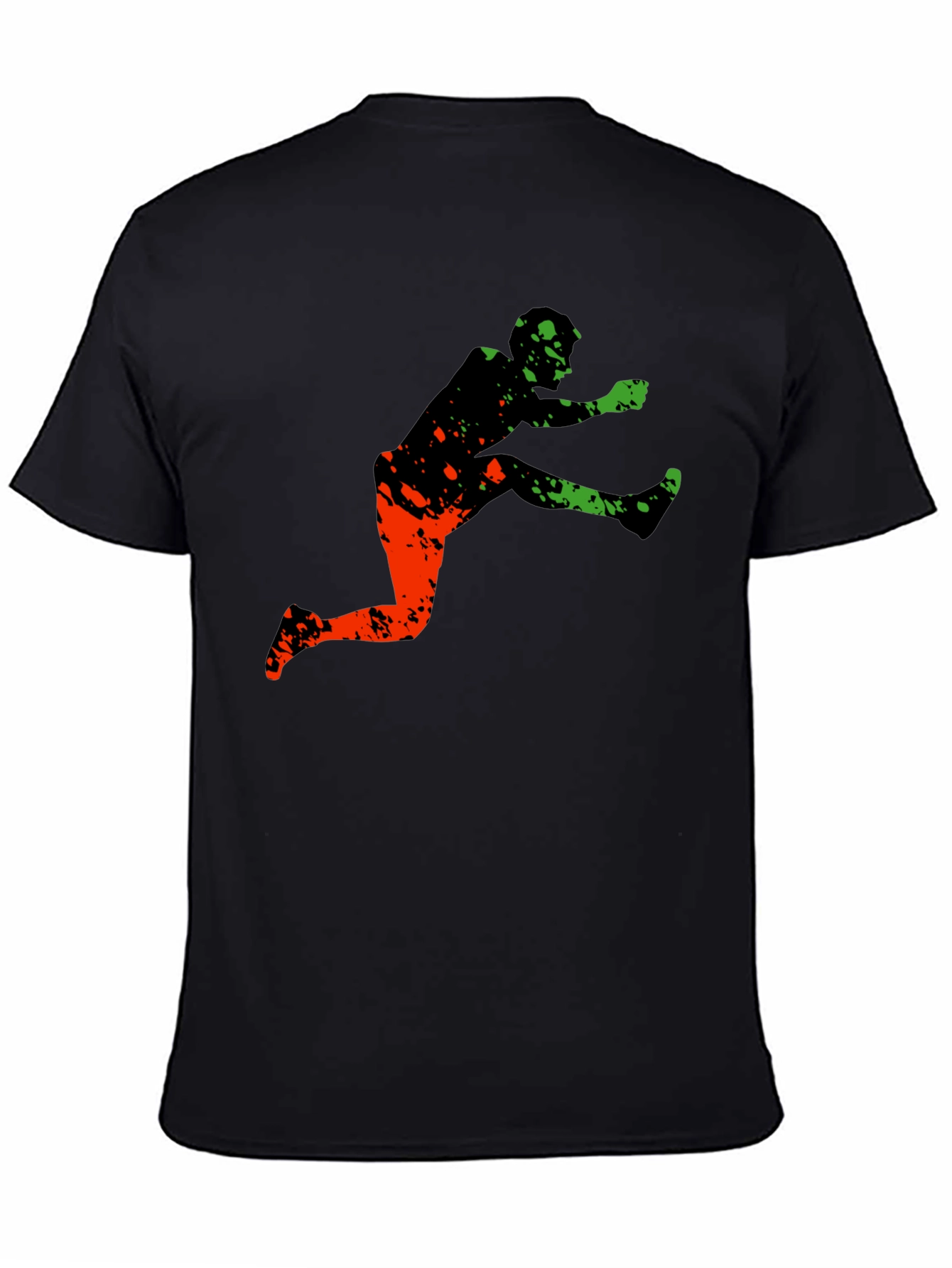 Black Athletic Graphic Tee - Leap Over Obstacles in Style view 4