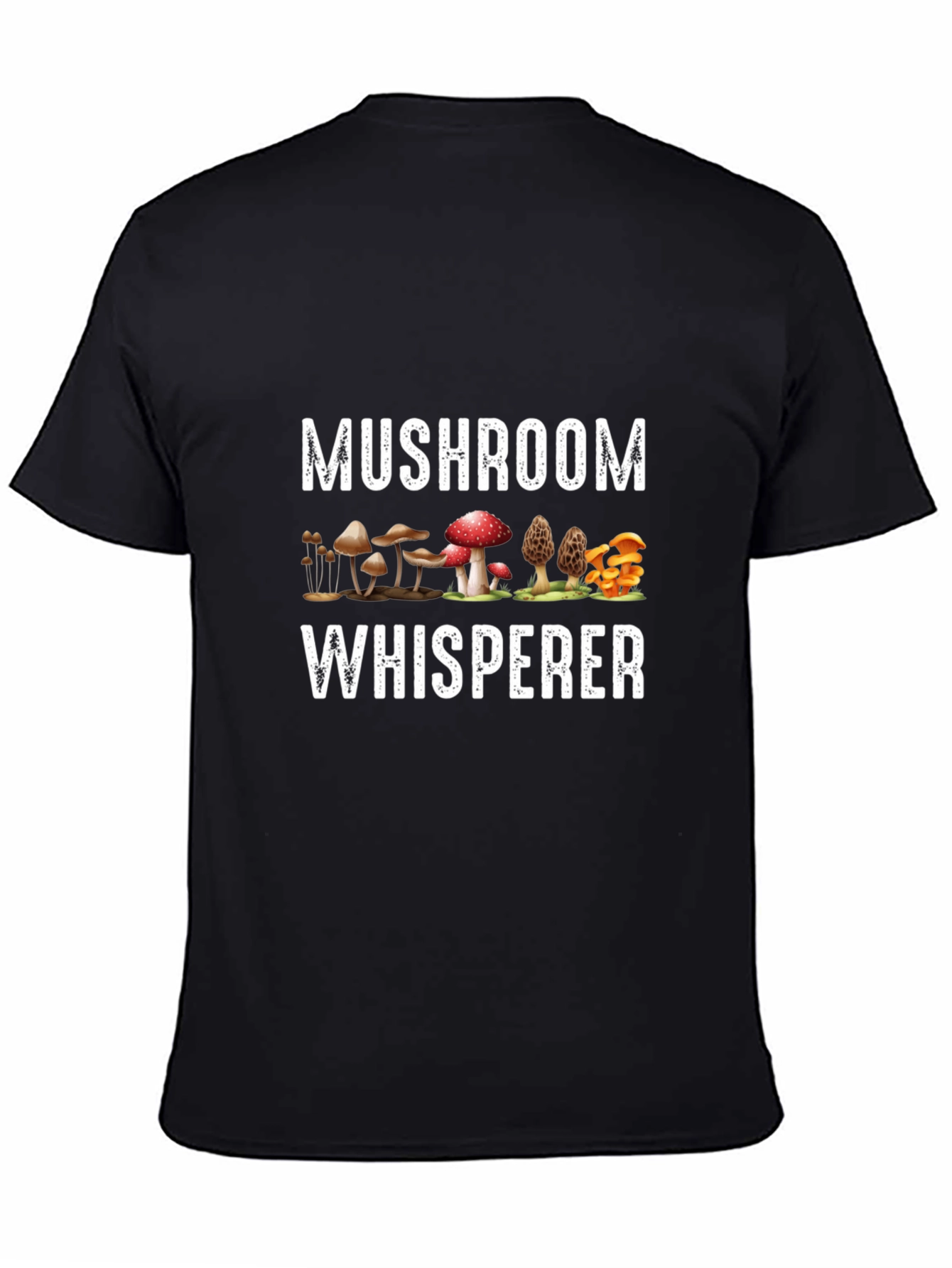 Black Mushroom Whisperer Graphic T-Shirt view 4