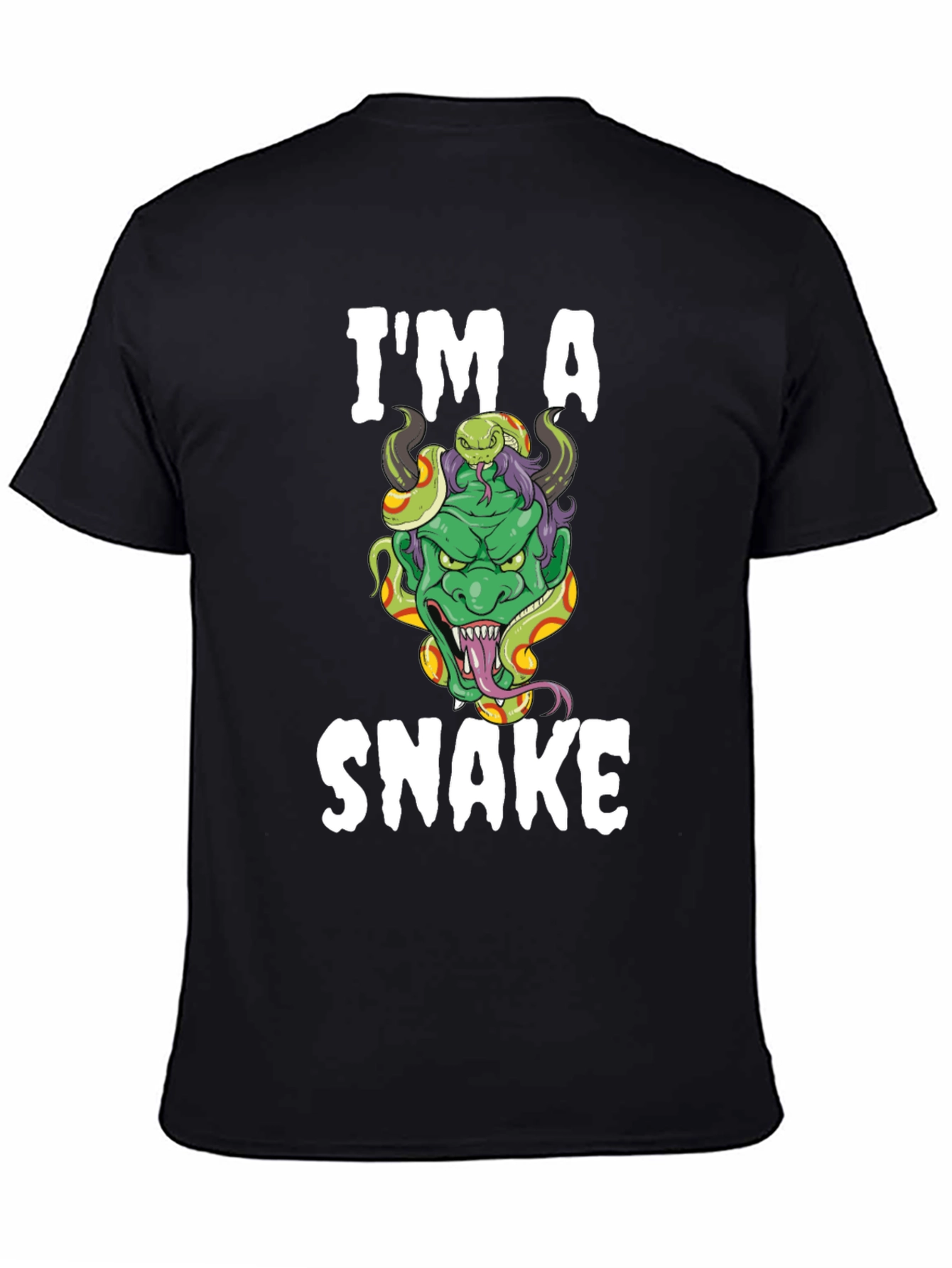 Black I'm A Snake Graphic T-Shirt view 4