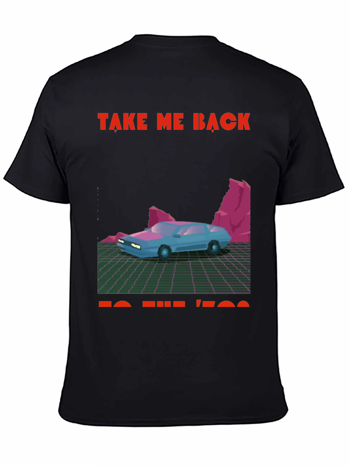 Black Retro 80s Car Graphic Tee view 4