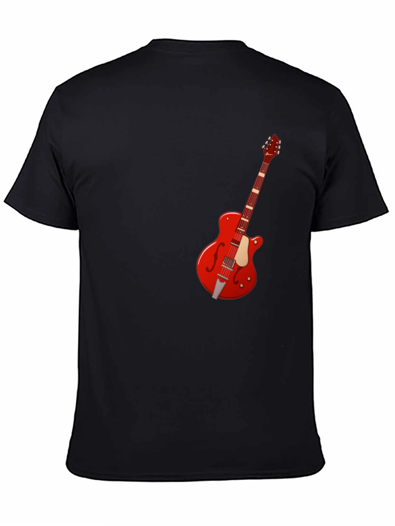 Black Guitar T-Shirt - Music Lover Tee view 4