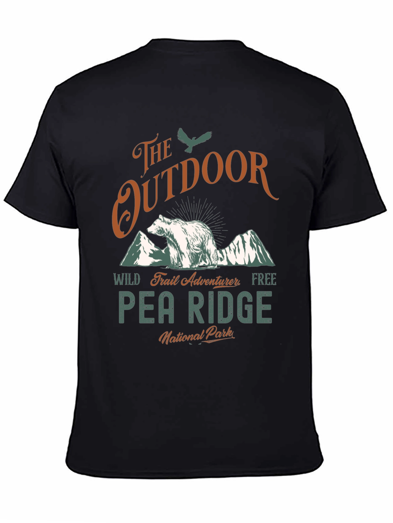 Black Outdoor Adventure T-Shirt - Pea Ridge National Park view 4