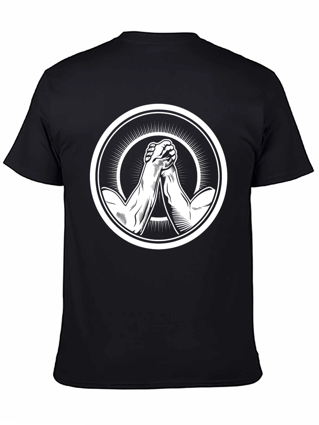 Black Arm Wrestling Graphic T-Shirt - Black view 4