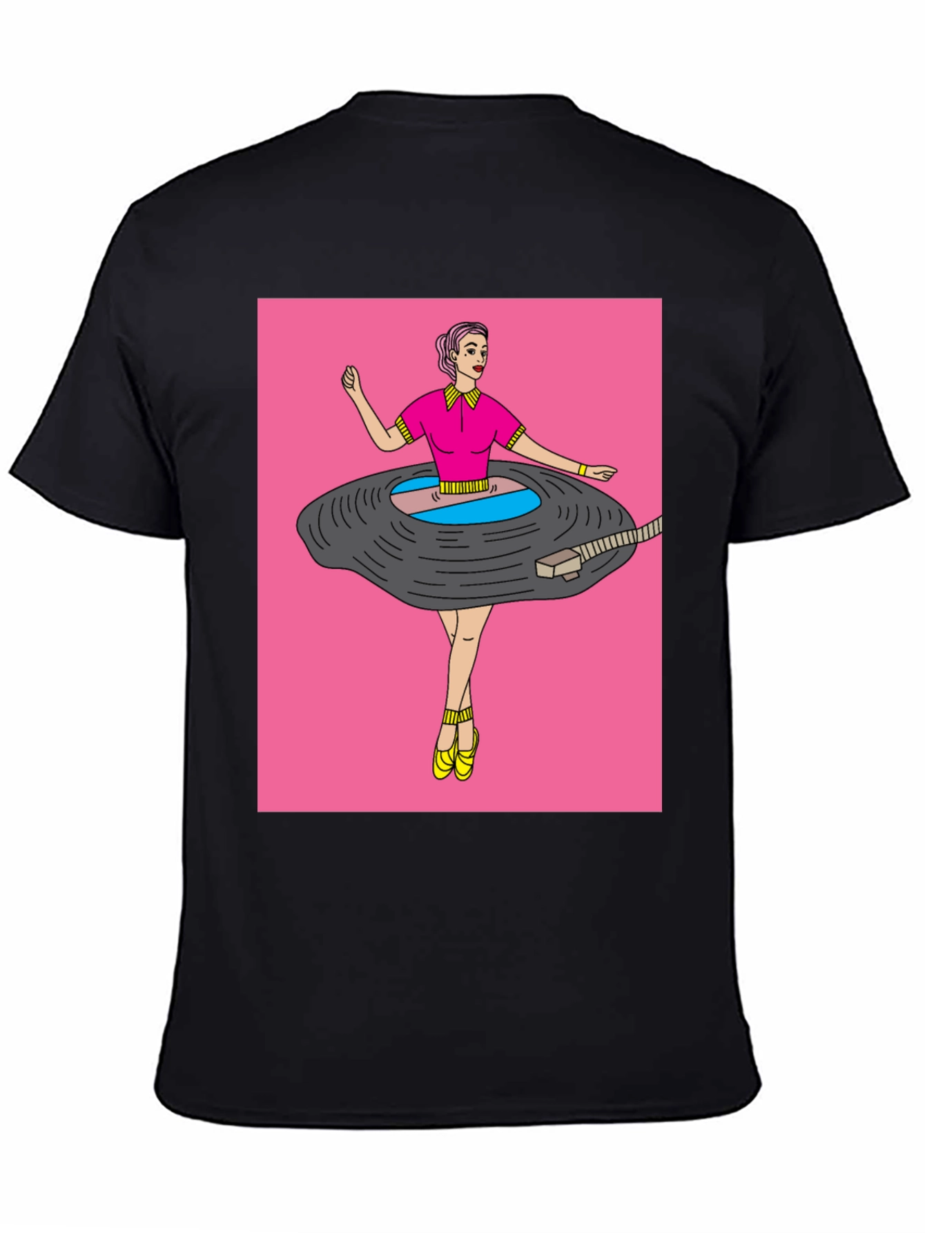 Black Funky Graphic Tee - Vinyl Record Dancer view 4
