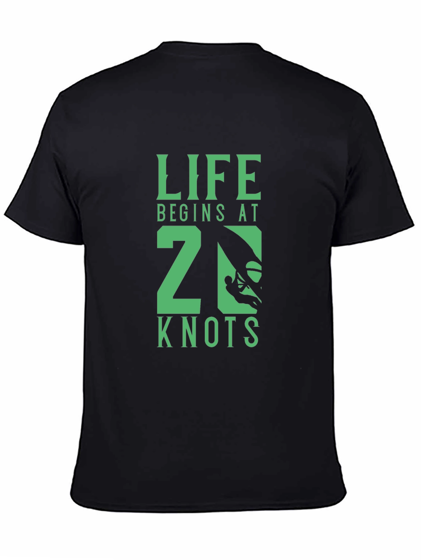 Black Life Begins at 20 Knots Graphic Tee - Black view 4