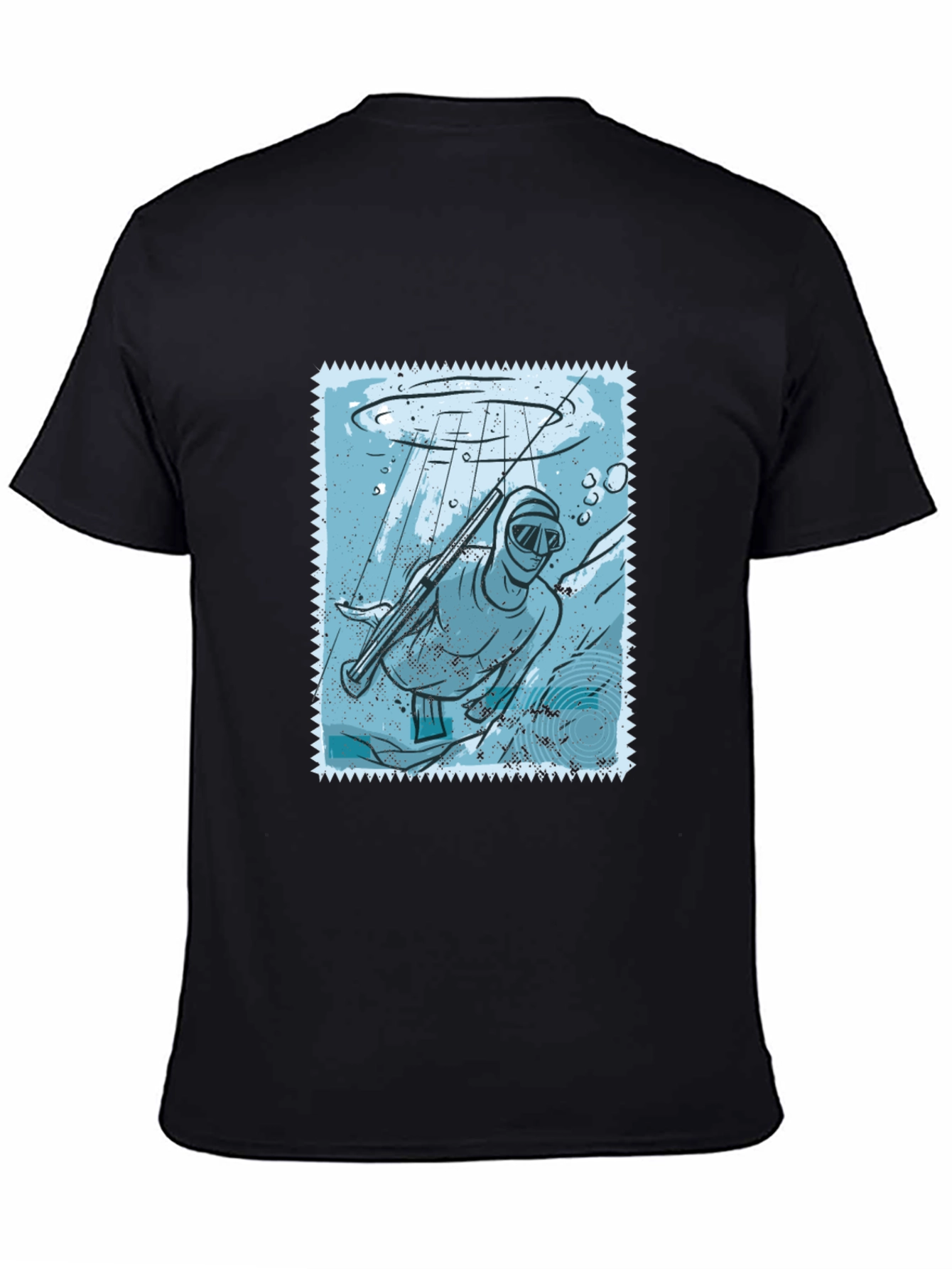 Black Spearfishing Stamp Tee - Black view 4
