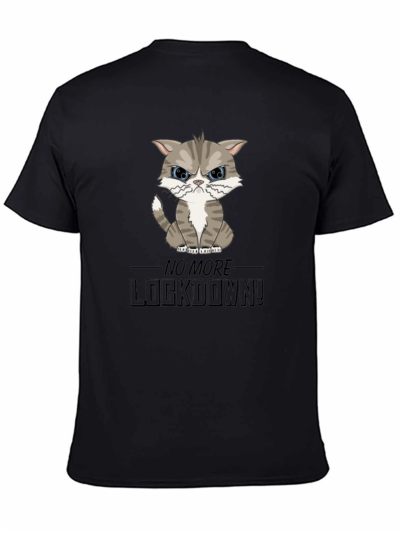 Black Grumpy Cat Lockdown T-Shirt view 4
